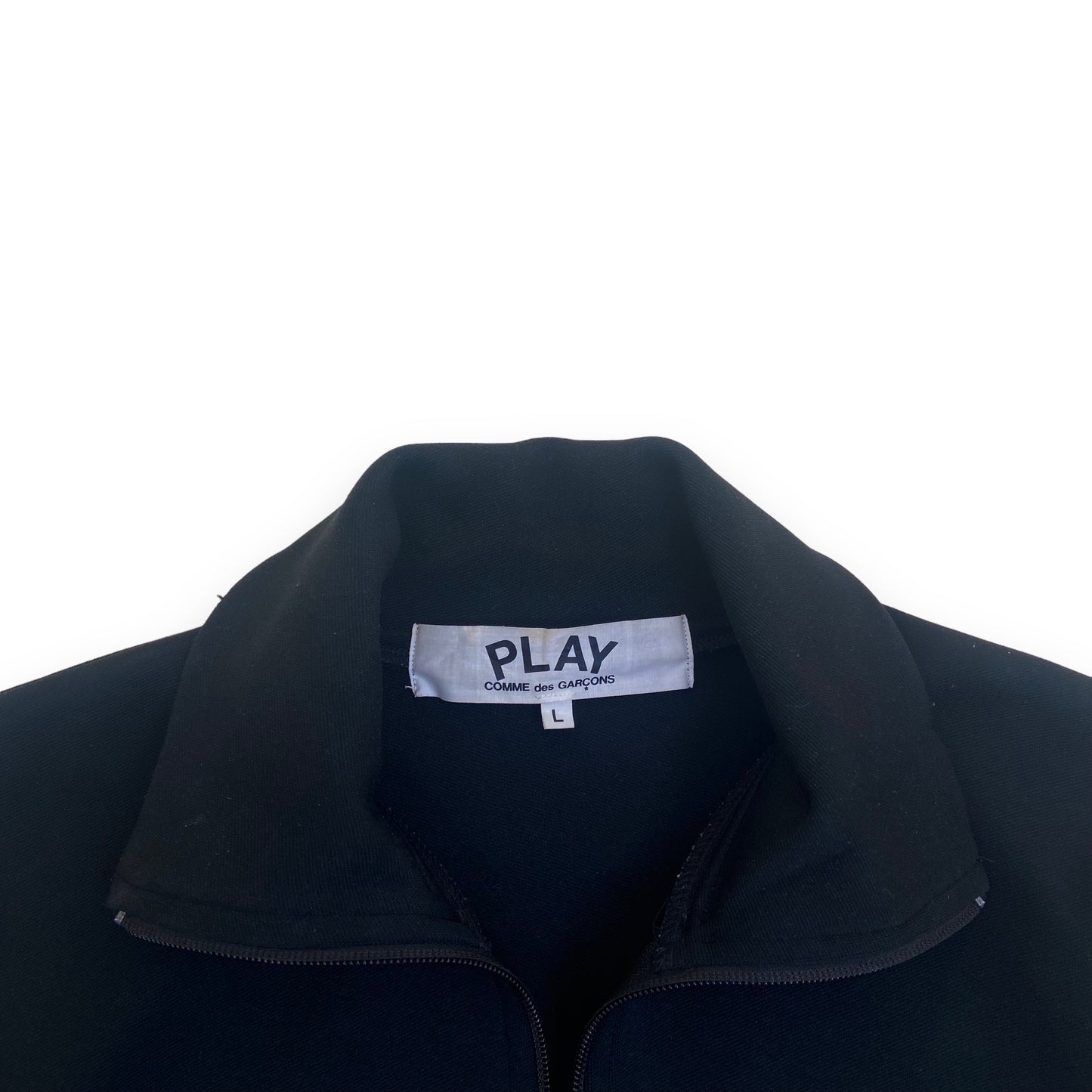 CDG PLAY ZIP UP TRACK JACKET BLACK L