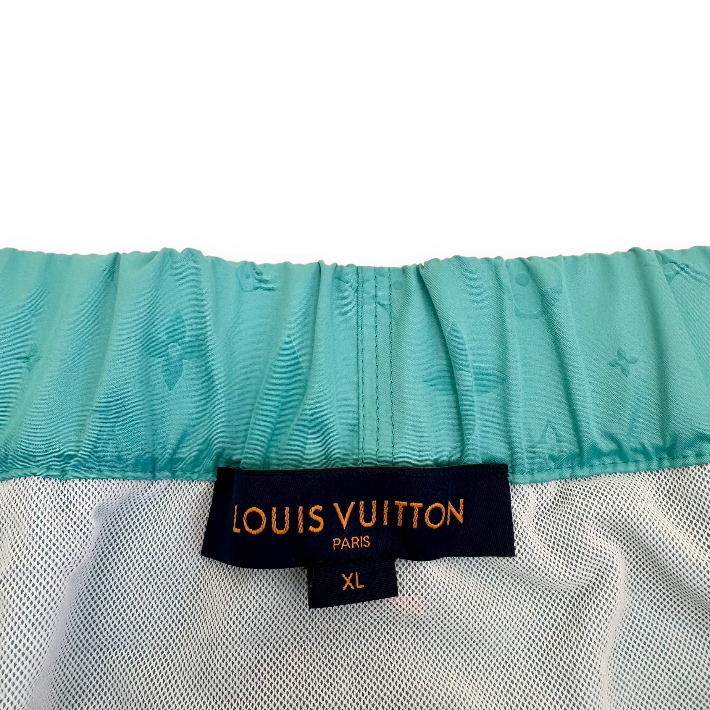 LOUIS VUITTON 3D POCKET MONOGRAM BOARD SHORTS VERT D’EAU XL