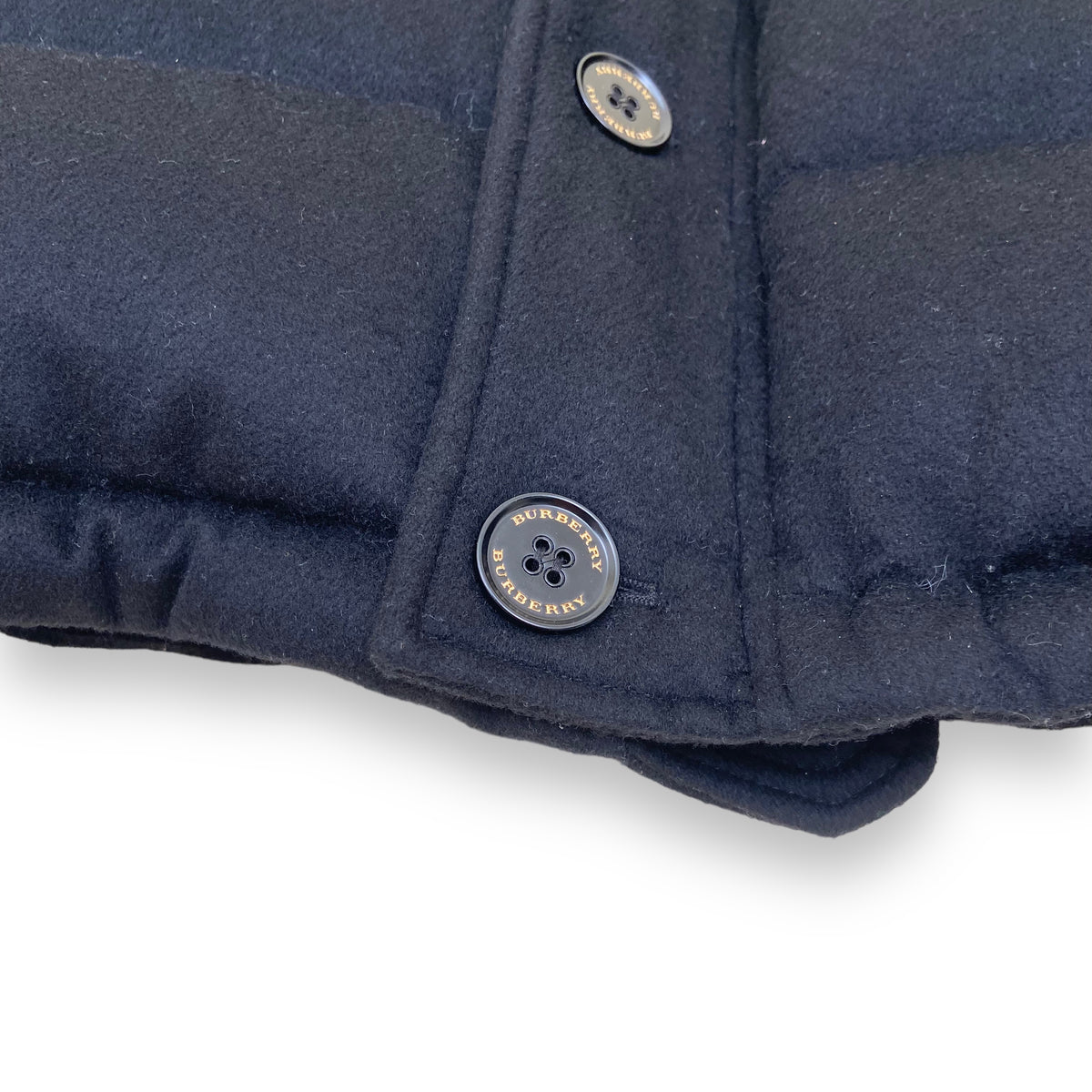 BURBERRY DOWN FILLED CASHMERE PUFFER JACKET BLACK XS