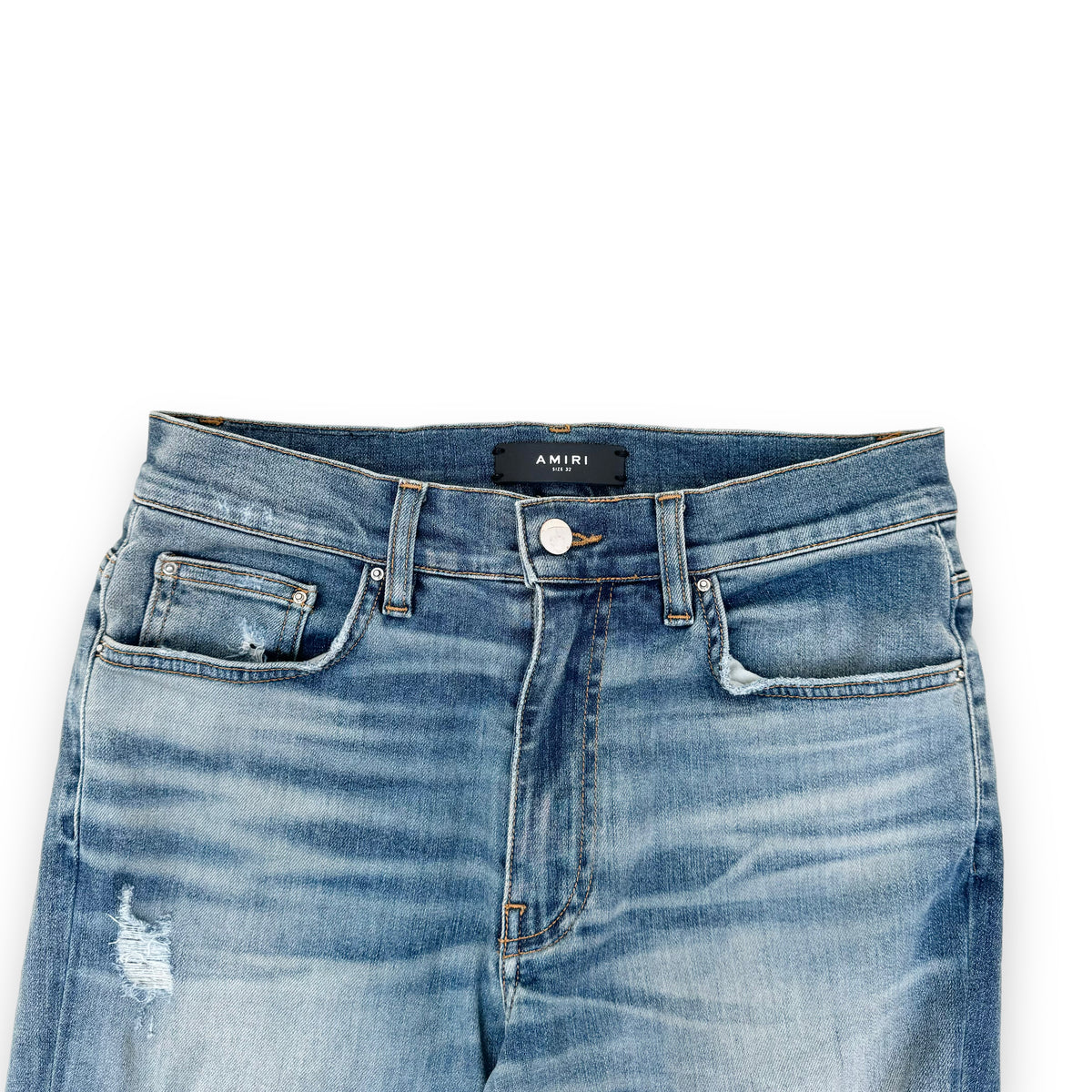 AMIRI DISTRESSED DENIM JEANS BLUE 32W