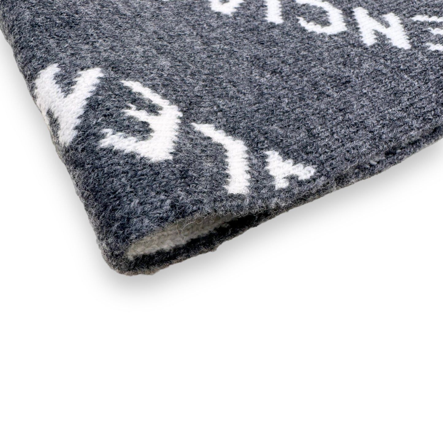 BALENCIAGA VIRGIN WOOL LOGO SCARF GREY