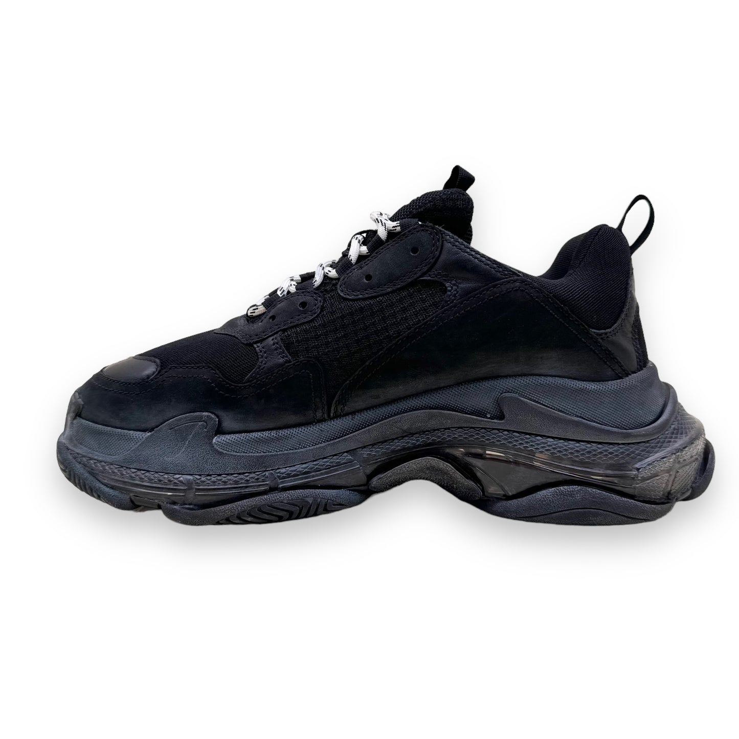 BALENCIAGA TRIPLE S CLEAR SOLE SNEAKER BLACK UK10