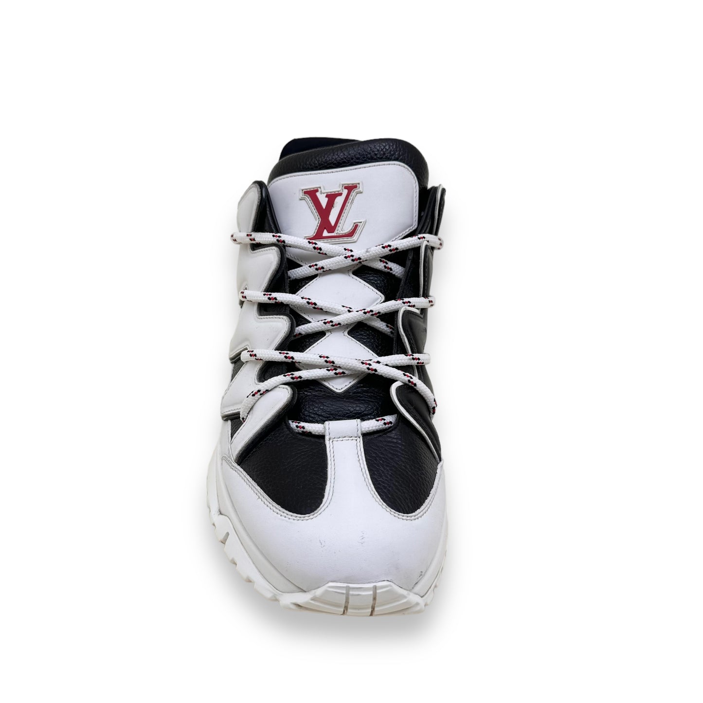 LOUIS VUITTON ZIG ZAG LEATHER SNEAKER WHITE / BLACK UK9.5