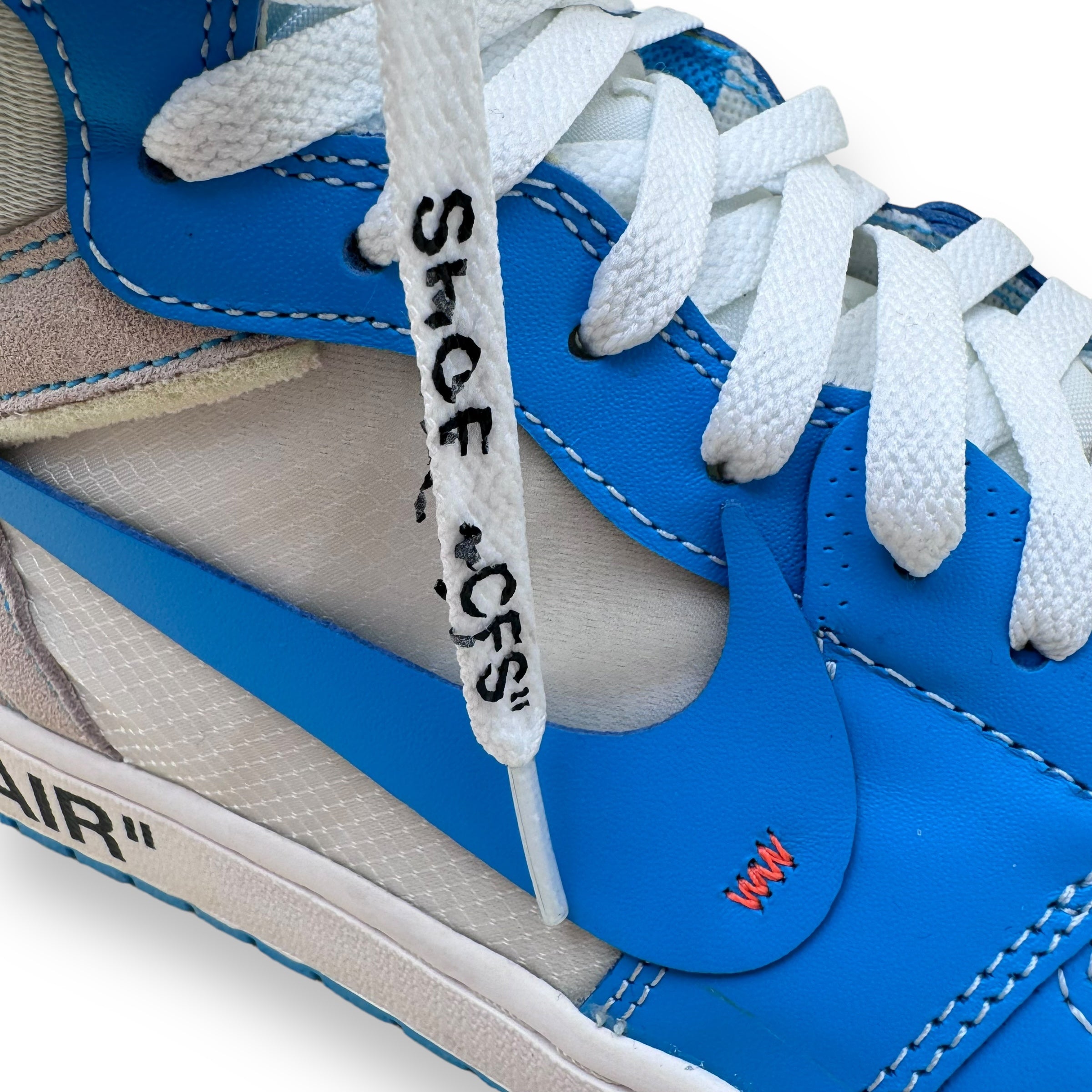 NIKE X OFF-WHITE JORDAN 1 HIGH UNIVERSITY BLUE UNC SNEAKER UK11