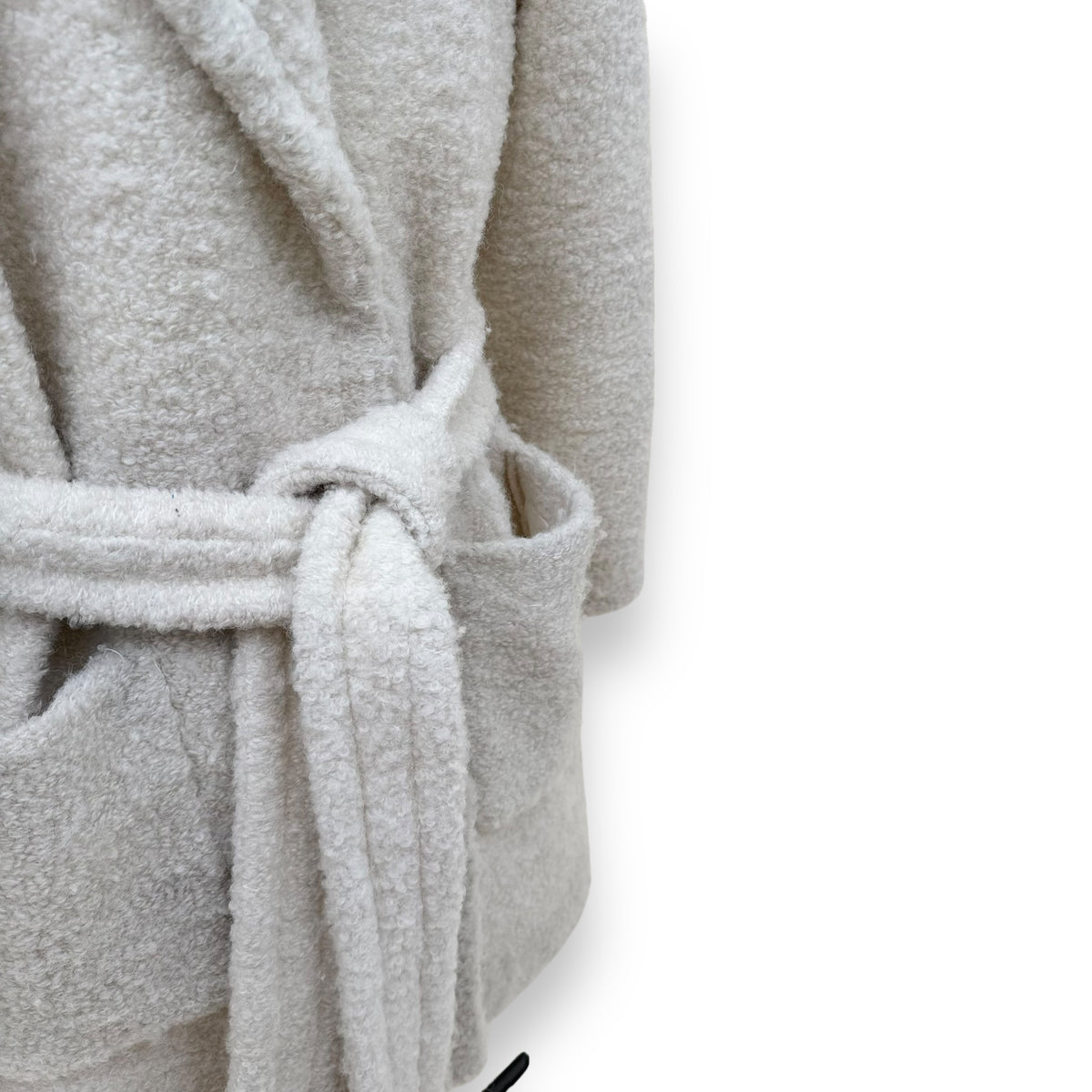 GANNI WOOL BLEND BOUCLÉ COAT WHITE M