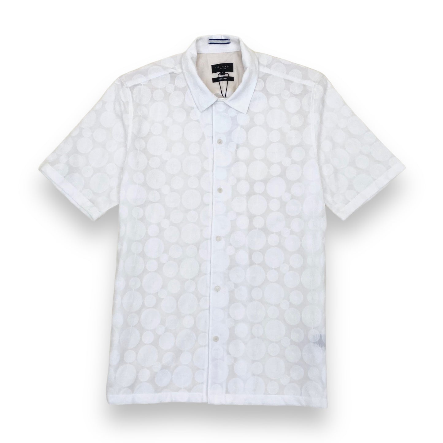 TED BAKER RELAXED FIT EMBROIDERED SHIRT WHITE L