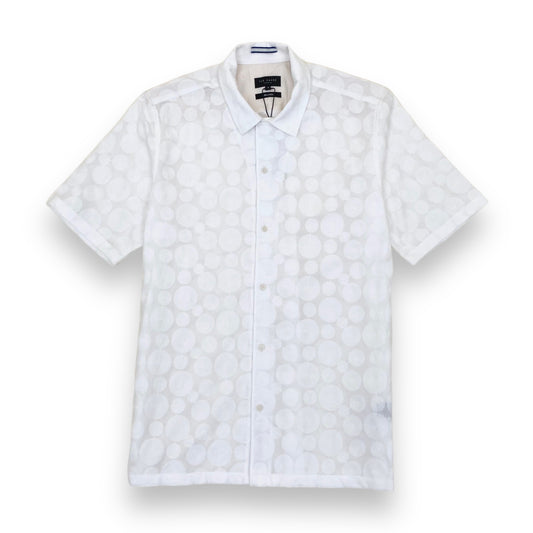TED BAKER RELAXED FIT EMBROIDERED SHIRT WHITE L