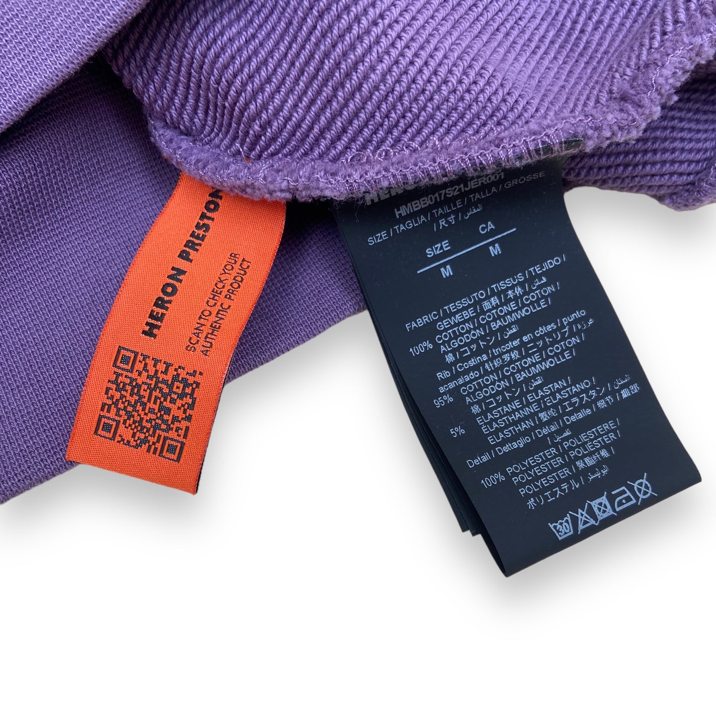 HERON PRESTON HEAVYWEIGHT HOODIE PURPLE M