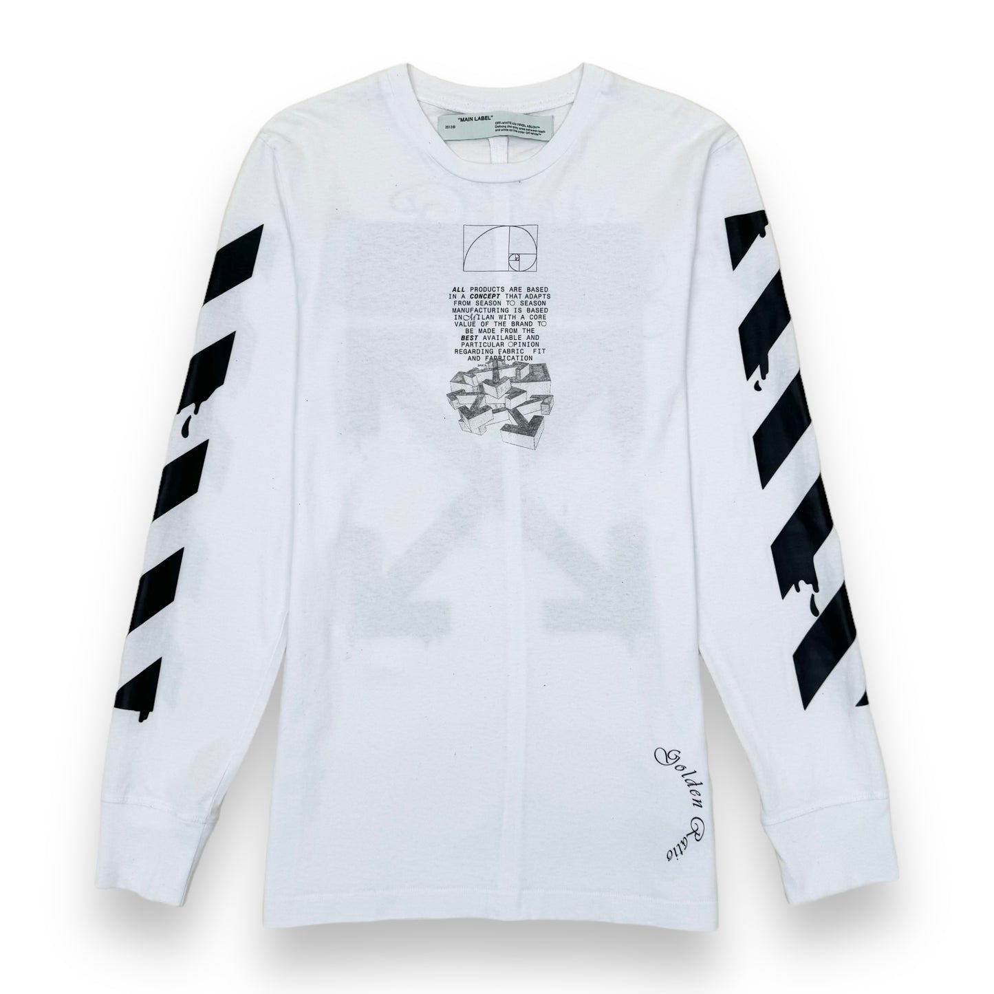 OFF-WHITE GOLDEN RATIO LONG-SLEEVE T-SHIRT WHITE / BLACK M