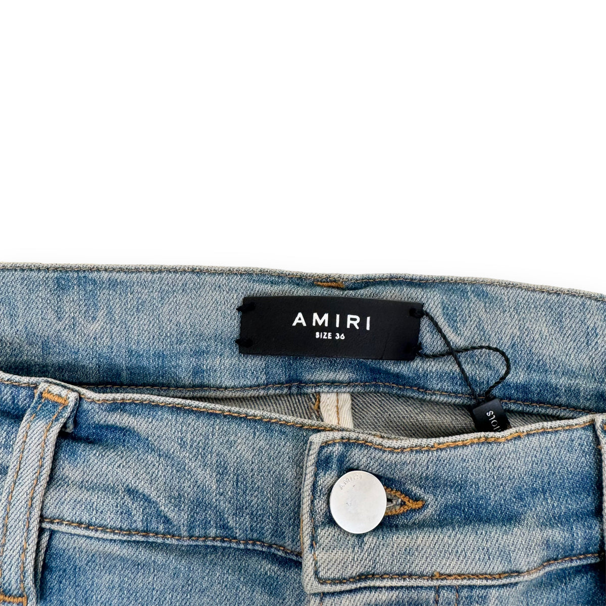 AMIRI THRASHER PLUS STRETCH-DENIM DISTRESSED JEANS BLUE 36W