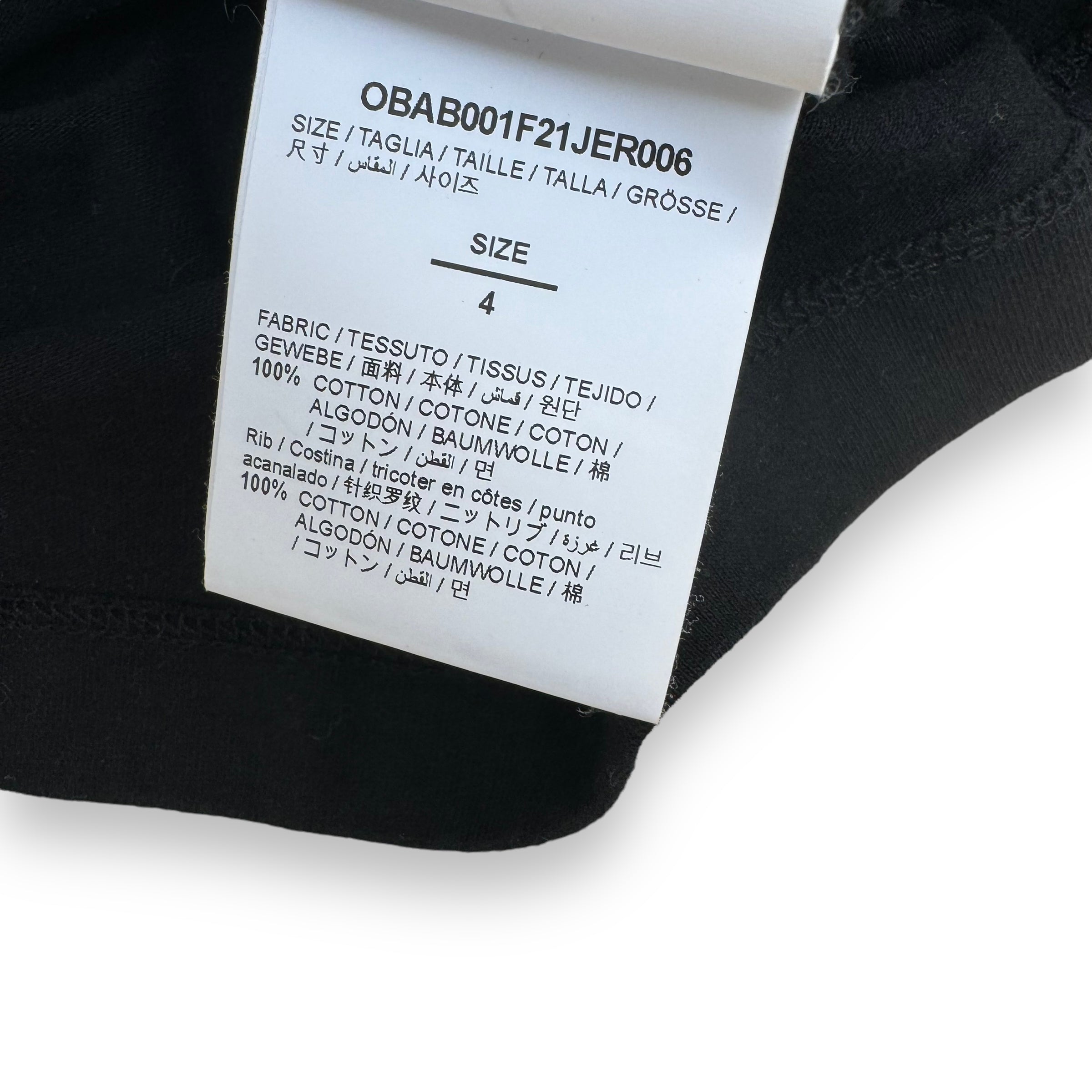 OFF-WHITE LONG-SLEEVE COTTON T-SHIRT BLACK / YELLOW AGE4