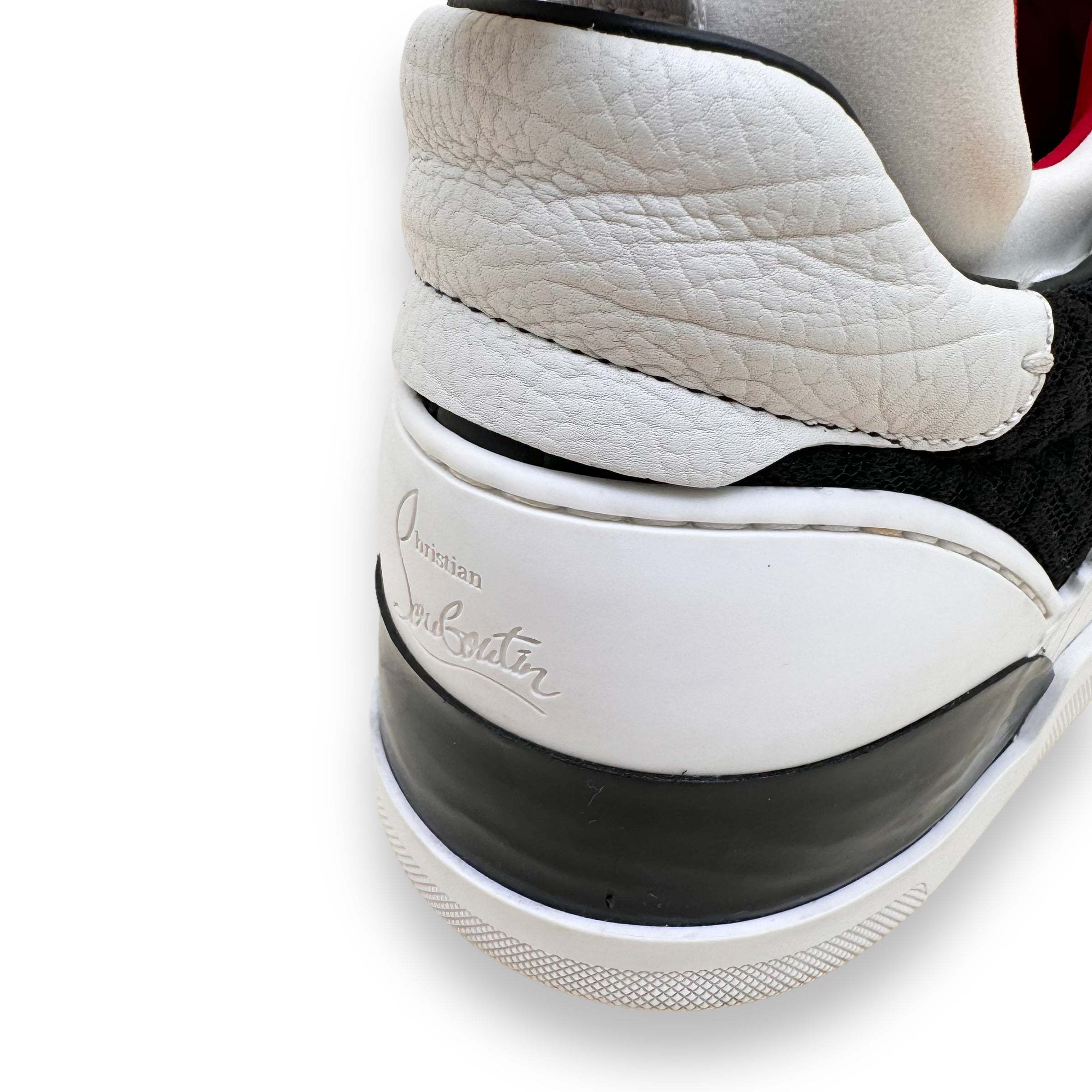 CHRISTIAN LOUBOUTIN AURELIEN LEATHER / MESH LOW TOP SNEAKERS UK10.5