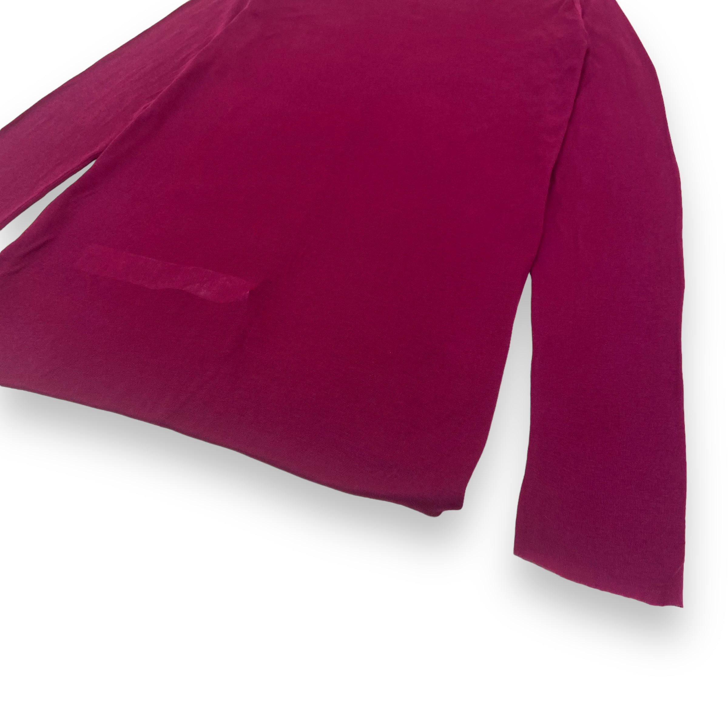 RICK OWENS SS23 LONG SLEEVE SLIM FIT T-SHIRT BURGUNDY XXL