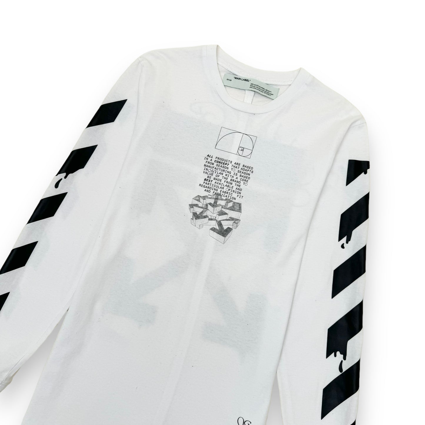 OFF-WHITE GOLDEN RATIO LONG-SLEEVE T-SHIRT WHITE / BLACK M