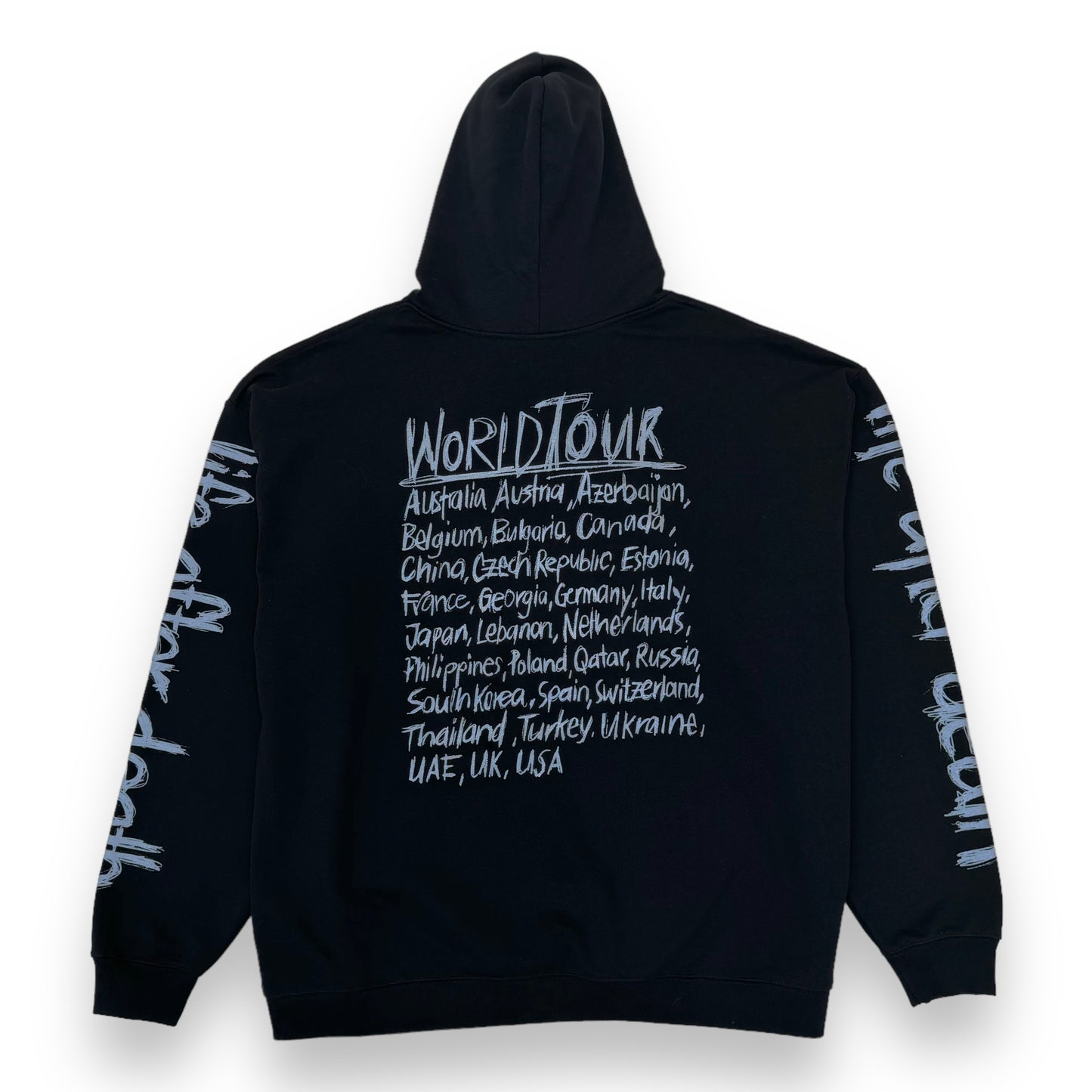 VETEMENTS WORLD TOUR LOGO HOODIE BLACK L