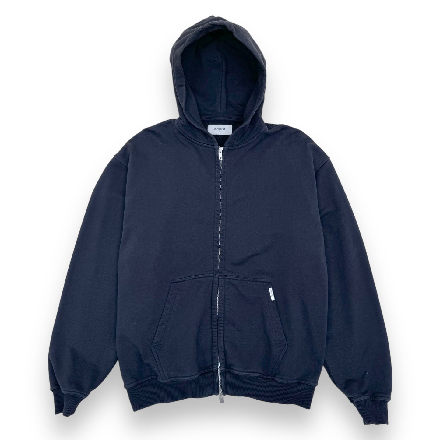 REPRESENT ZIP-UP BLANKS HOODIE NAVY L