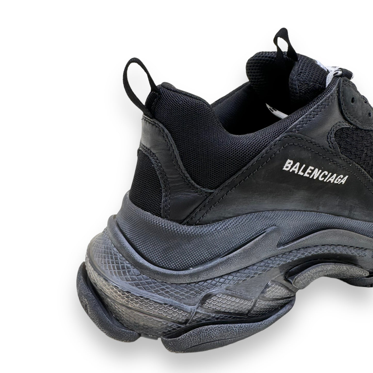 BALENCIAGA TRIPLE S CLEAR SOLE SNEAKER BLACK UK10