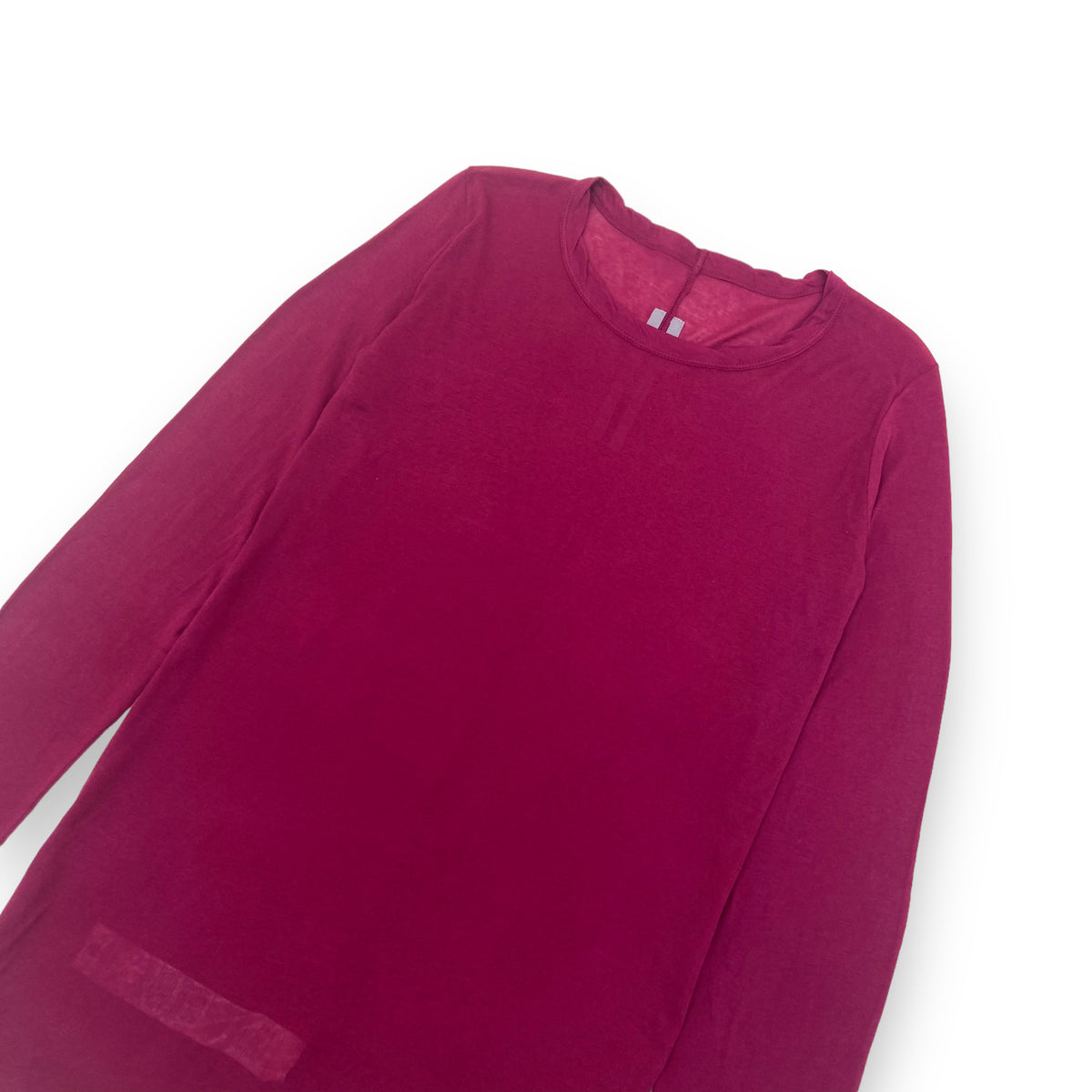 RICK OWENS SS23 LONG SLEEVE SLIM FIT T-SHIRT BURGUNDY XXL