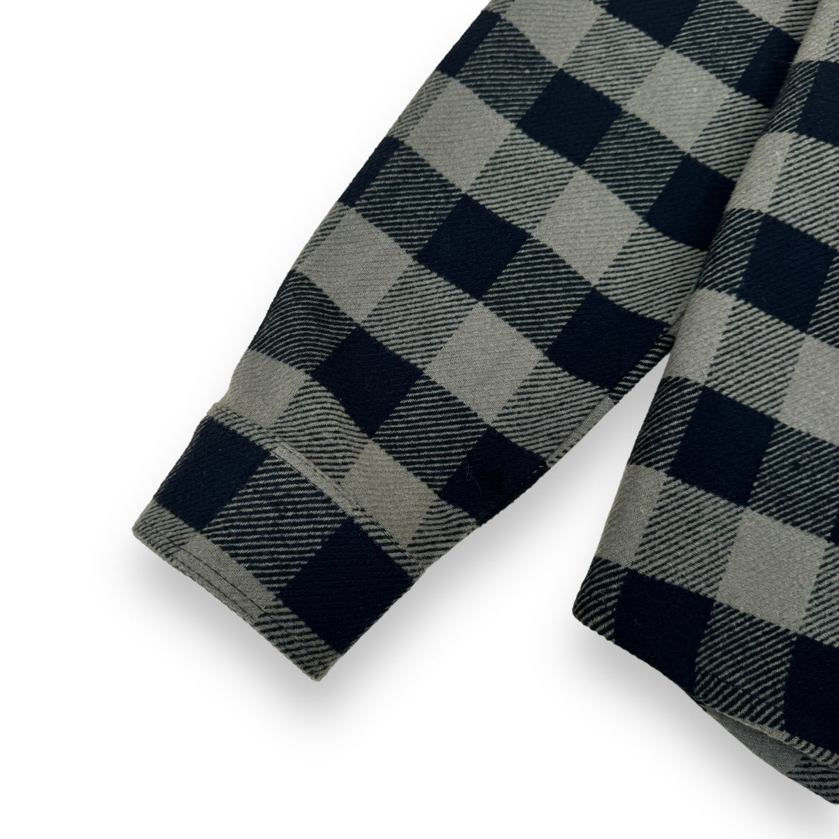 OFF-WHITE CHECKED LOGO EMBROIDERED FLANNEL SHIRT GREEN / BLACK L
