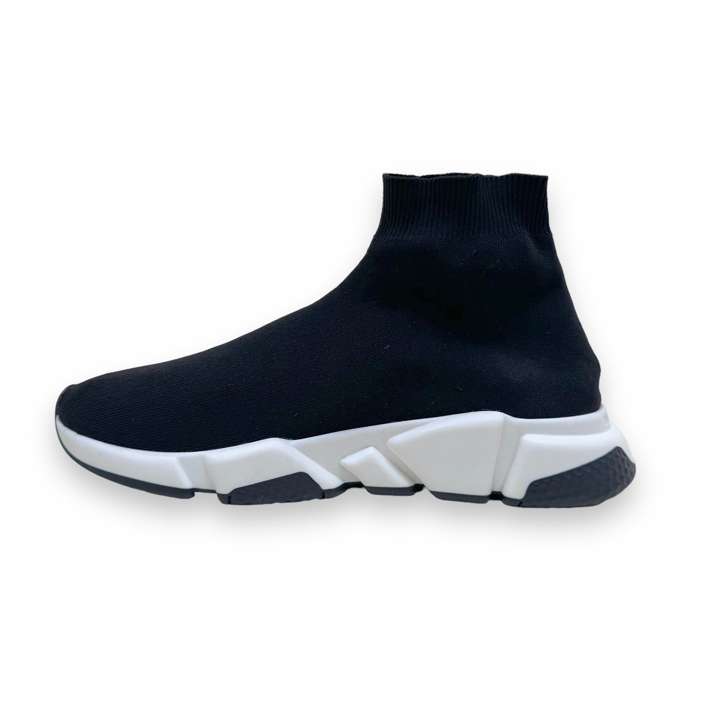 BALENCIAGA SPEED RECYCLED KNIT SNEAKERS WHITE / BLACK UK8