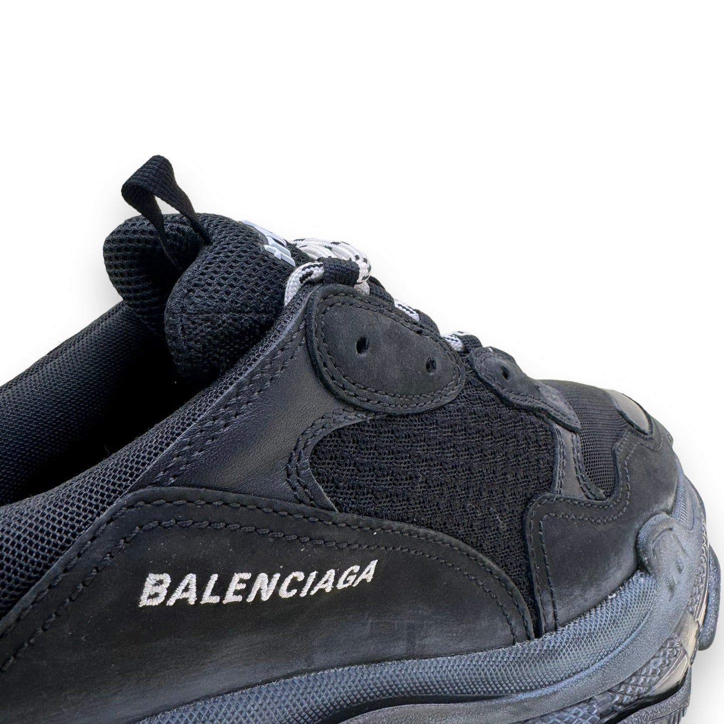 BALENCIAGA TRIPLE S CLEAR SOLE SNEAKER BLACK UK10