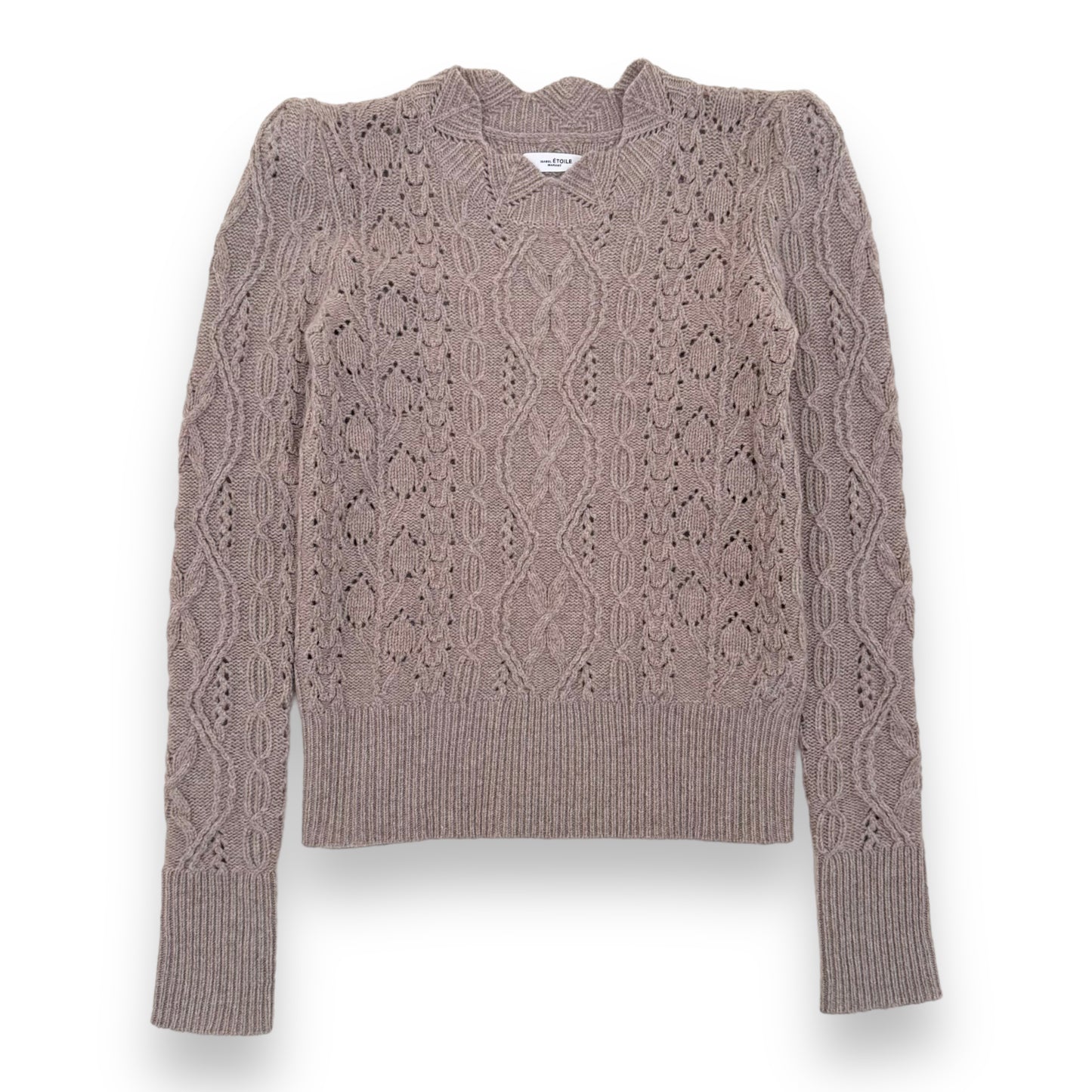 ISABEL MARANT EMI CABLE-KNIT MERINO SWEATER BEIGE S