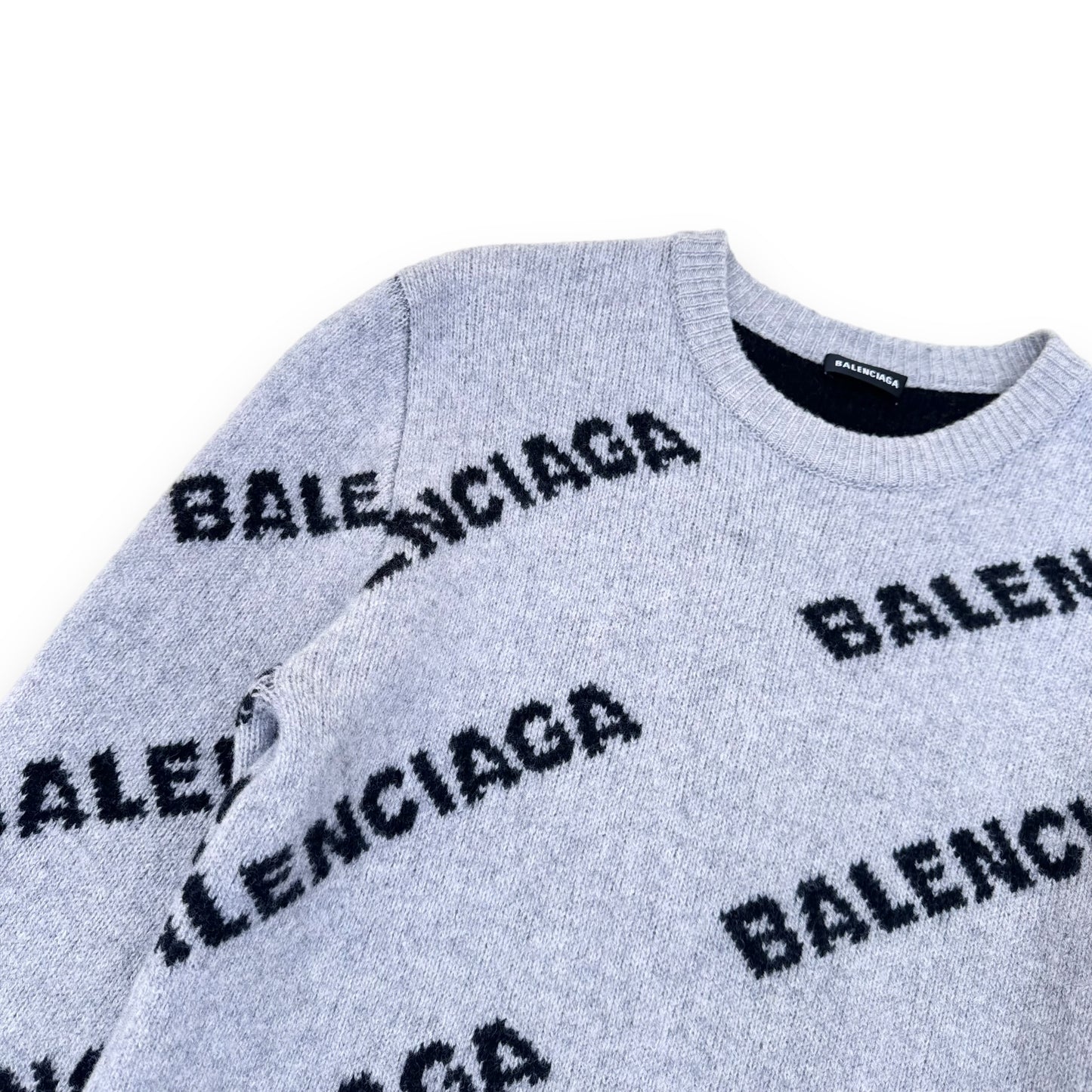 BALENCIAGA WOOL / CAMEL SWEATER GREY M