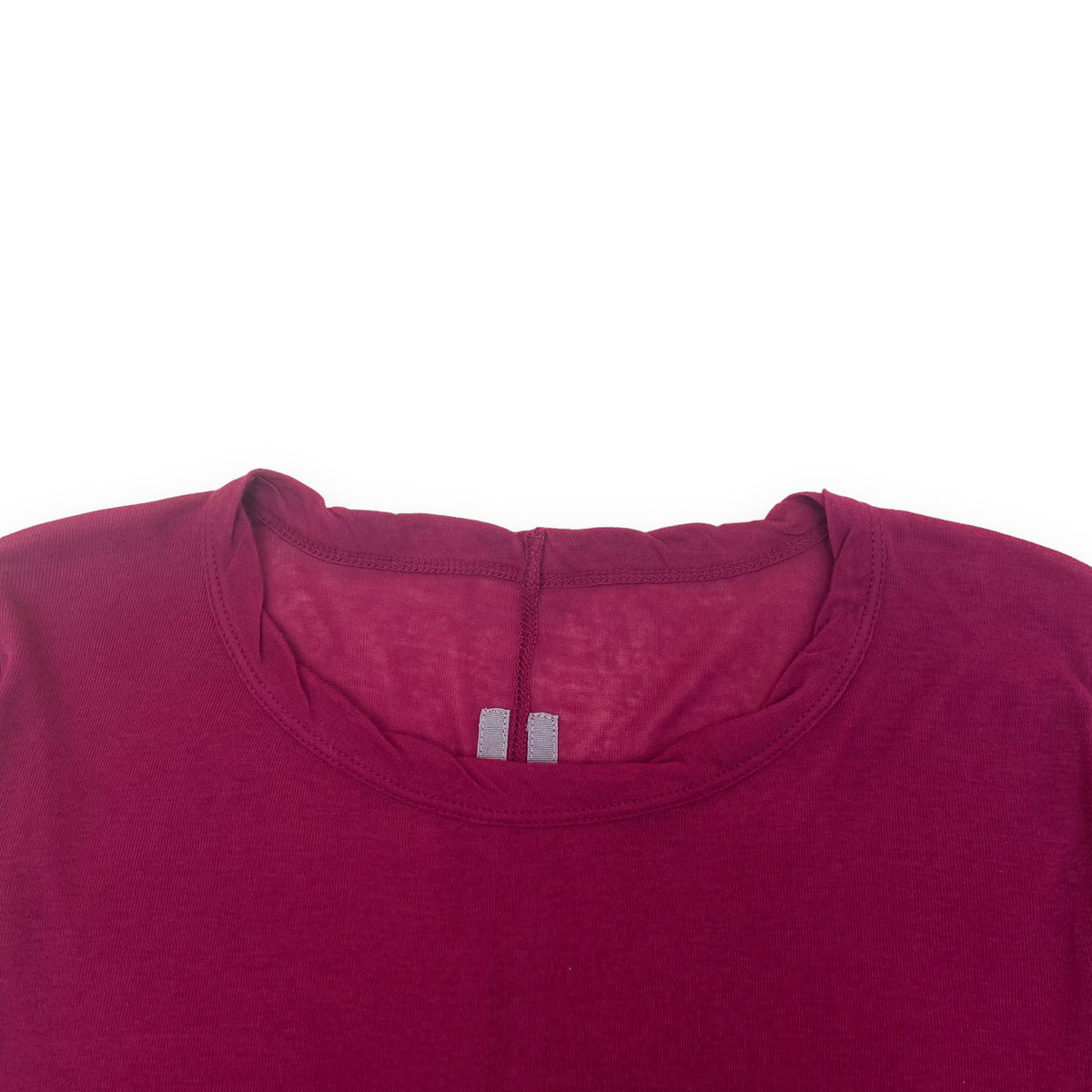 RICK OWENS SS23 LONG SLEEVE SLIM FIT T-SHIRT BURGUNDY XXL