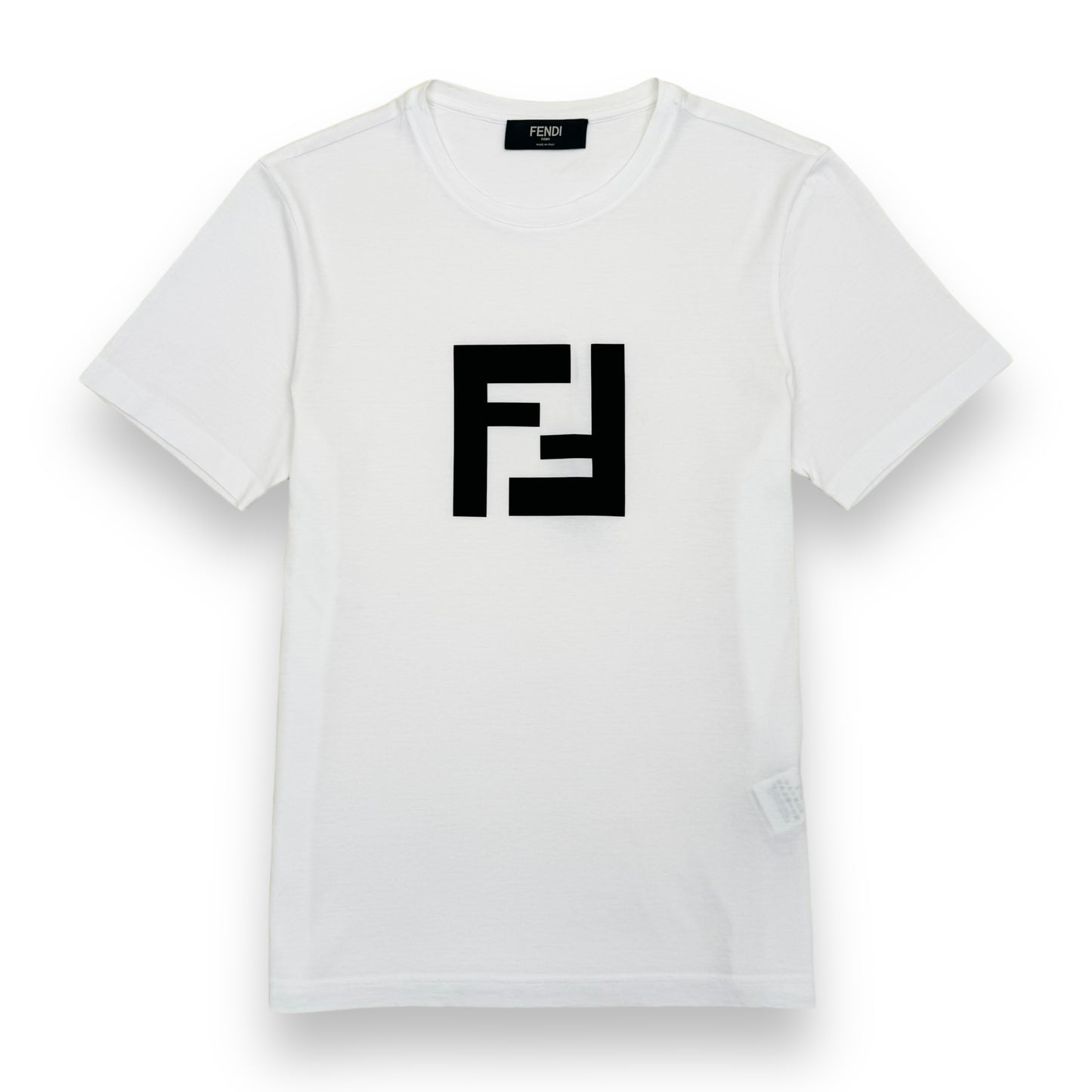 FENDI RUBBERISED LOGO T-SHIRT WHITE L