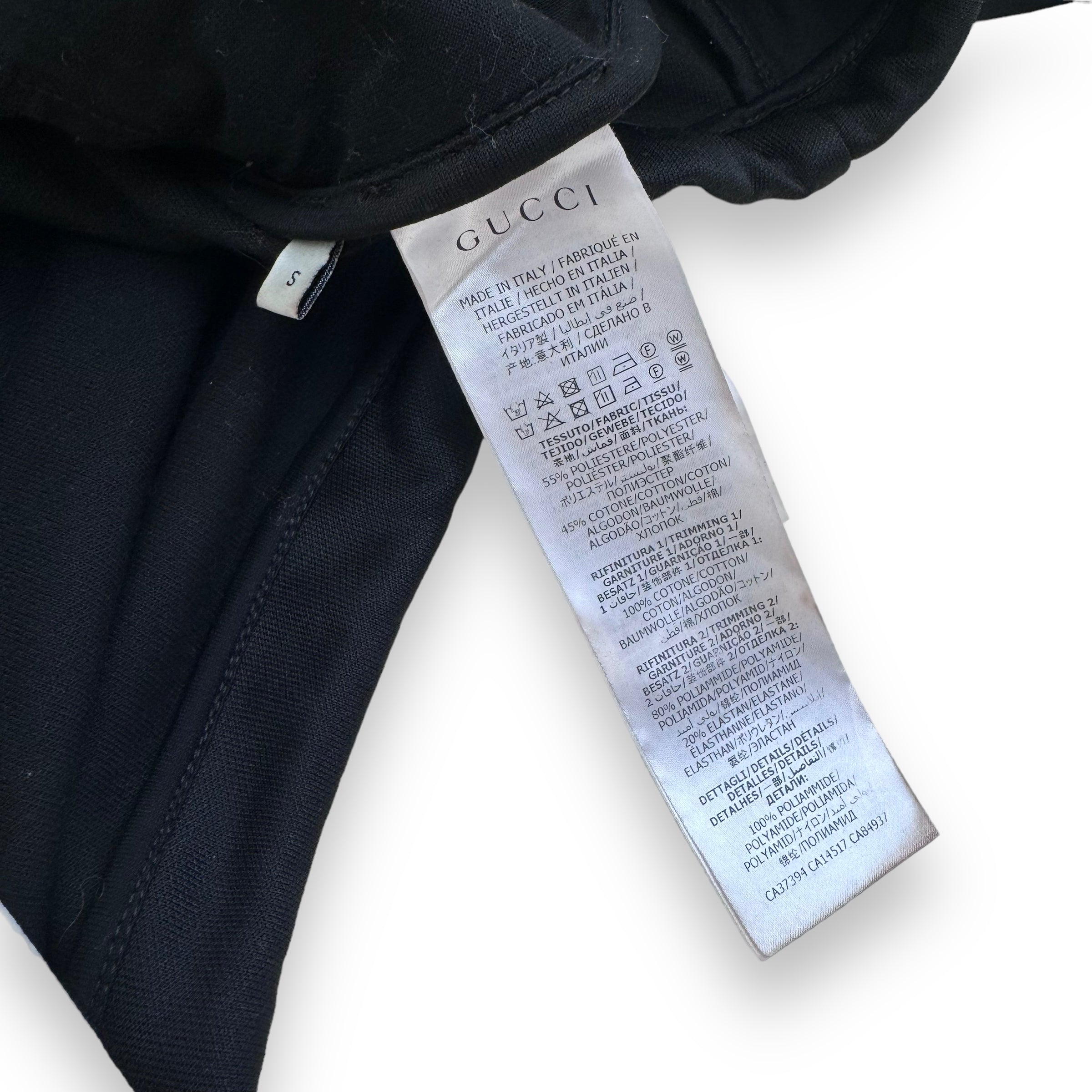 GUCCI LOGO JACQUARD WEBBING-TRIMMED TECH-JERSEY TRACK JACKET BLACK S