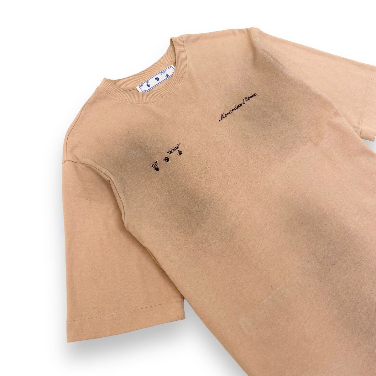 OFF-WHITE MERCEDES AMG DISTRESSED T-SHIRT BEIGE S