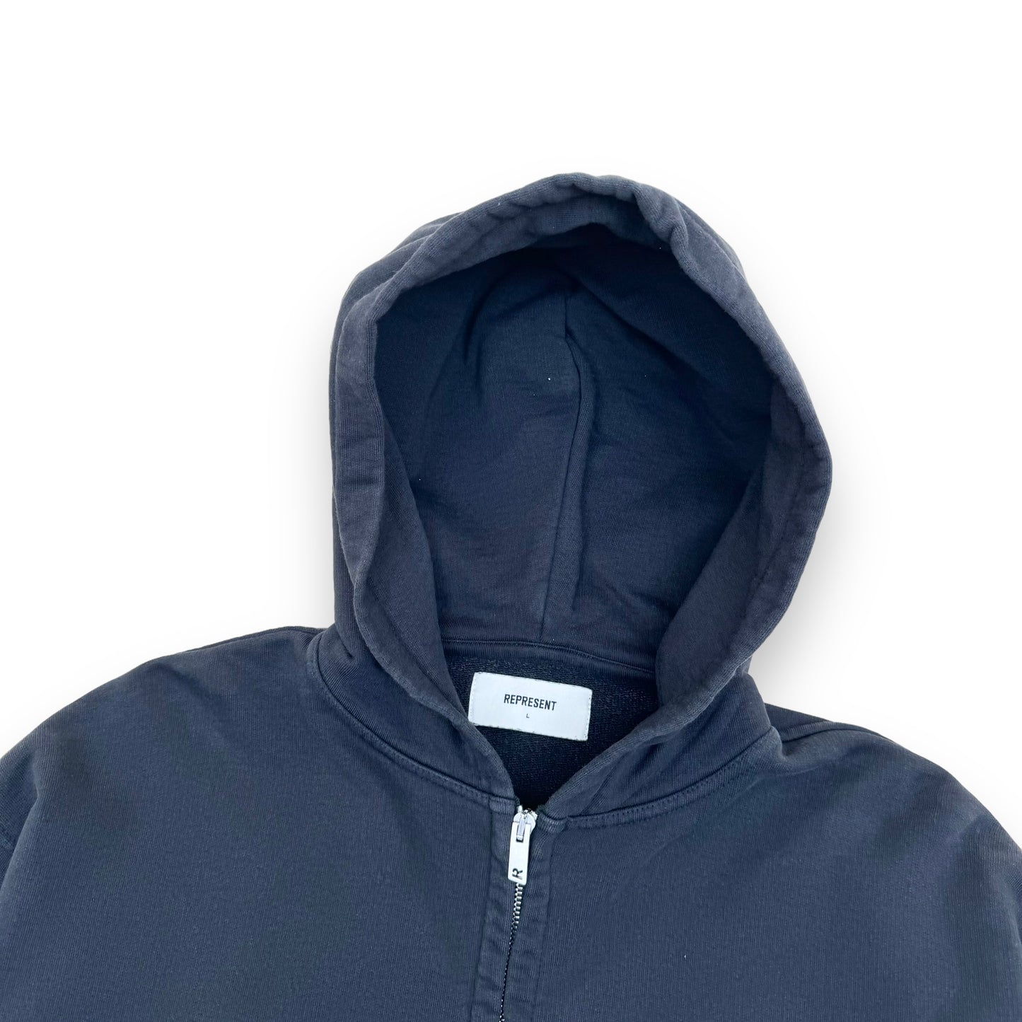 REPRESENT ZIP-UP BLANKS HOODIE NAVY L