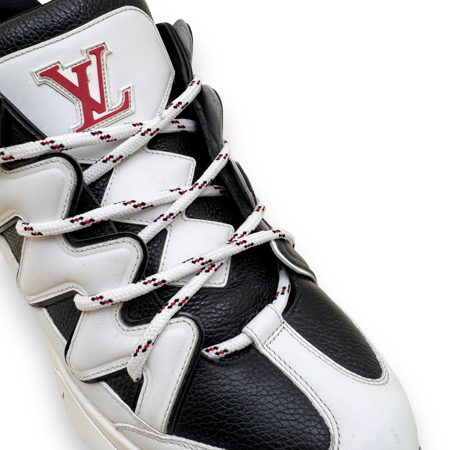 LOUIS VUITTON ZIG ZAG LEATHER SNEAKER WHITE / BLACK UK9.5