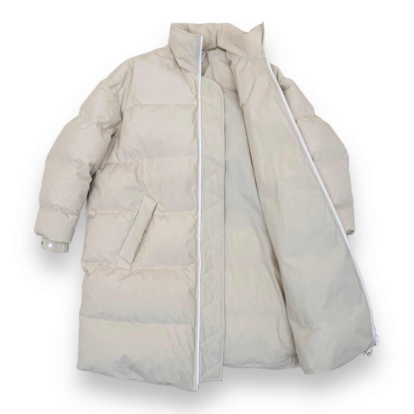 BOTTEGA VENETA DOWN-FILLED QUILTED POPLIN PUFFER JACKET CREAM XS