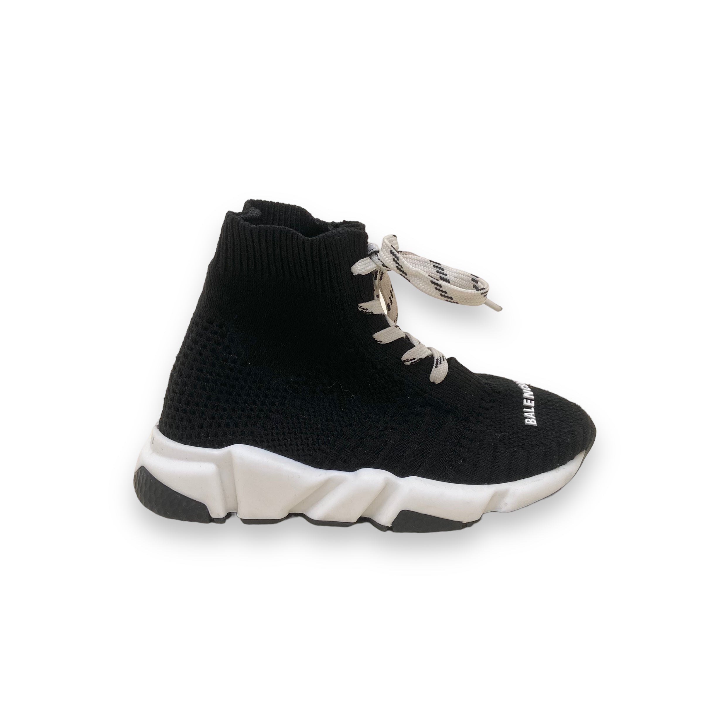 BALENCIAGA SPEED LACE-UP RECYCLED KNIT SNEAKERS KIDS UK6-7