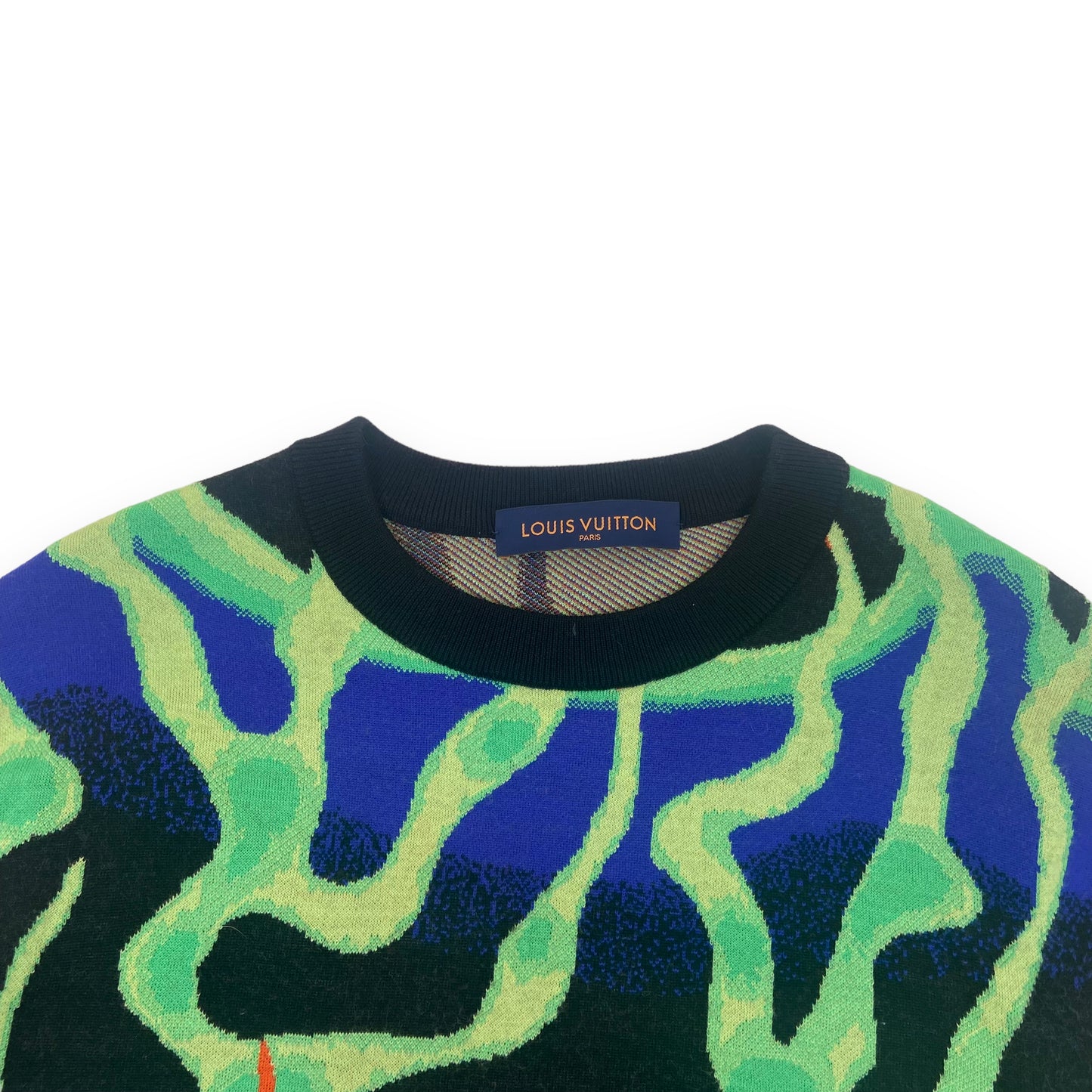 LOUIS VUITTON ROUND-NECK GRAPHIC PRINT SWEATSHIRT GREEN L