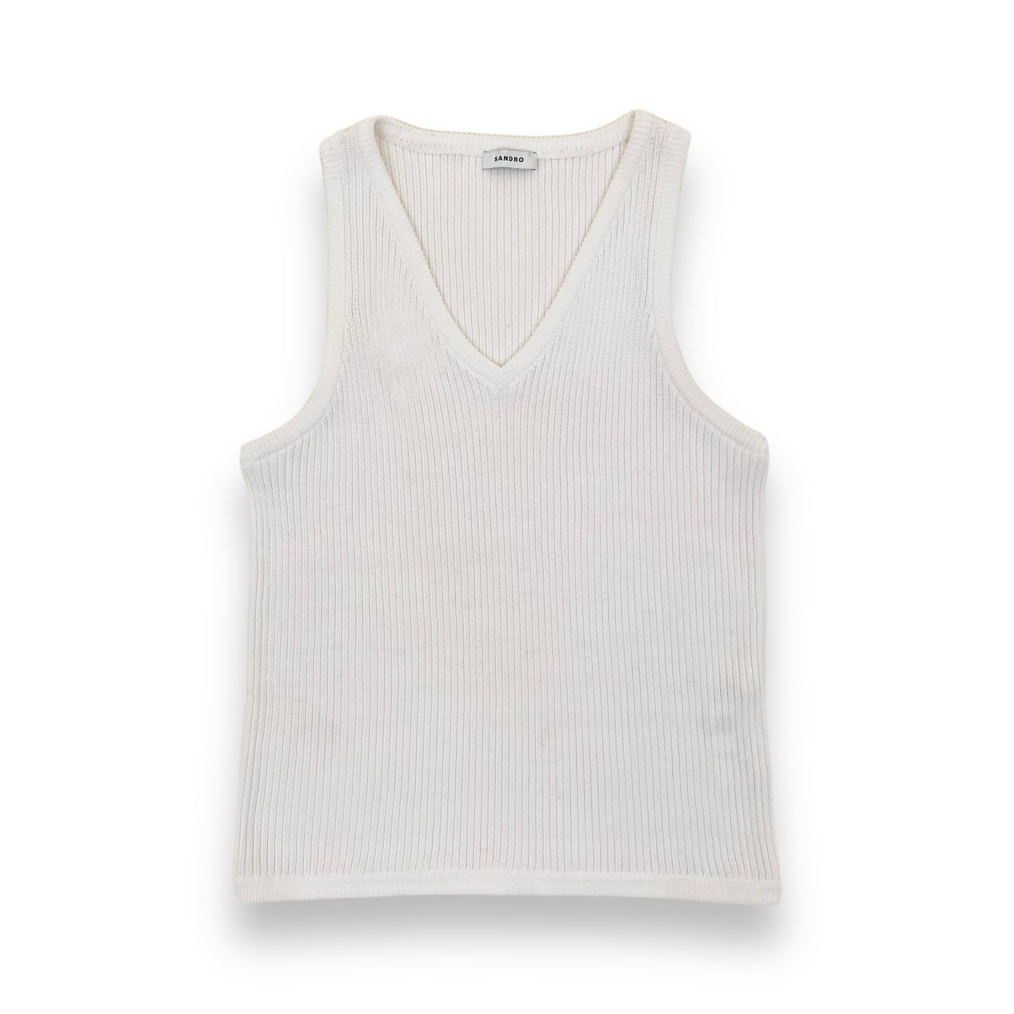 SANDRO KNITTED VEST WHITE M