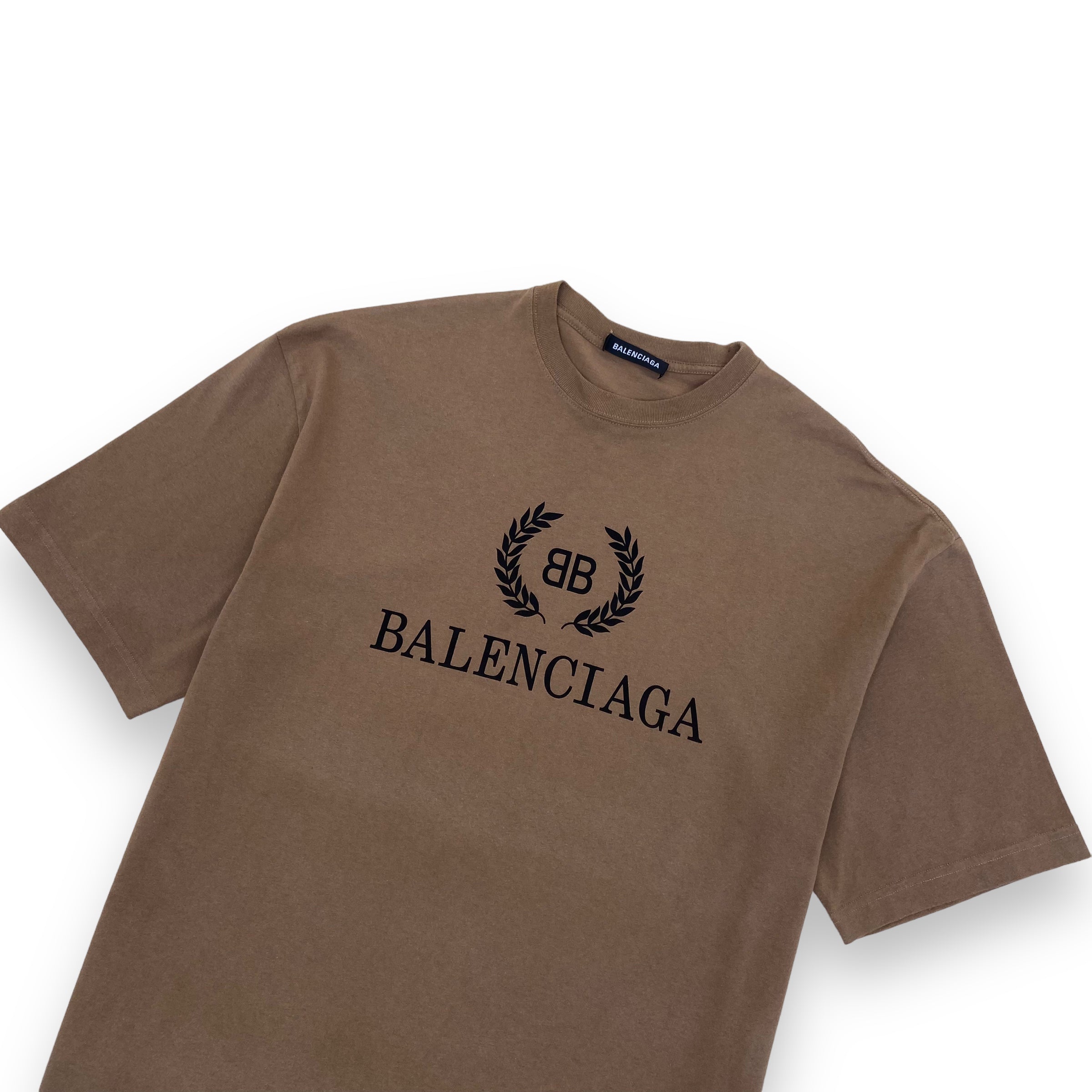 BALENCIAGA OVERSIZED BB T-SHIRT BEIGE XS