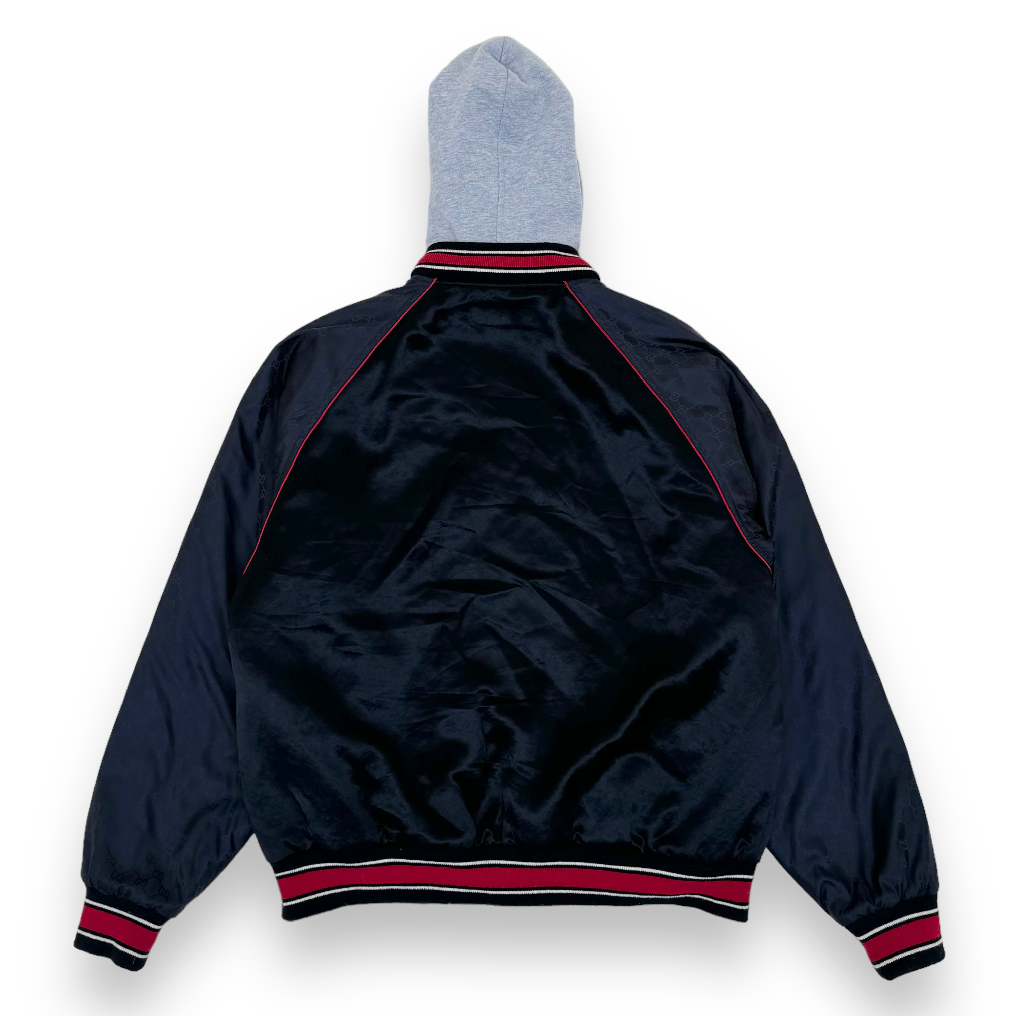 GUCCI BAND HOODED BOMBER JACKET BLACK S