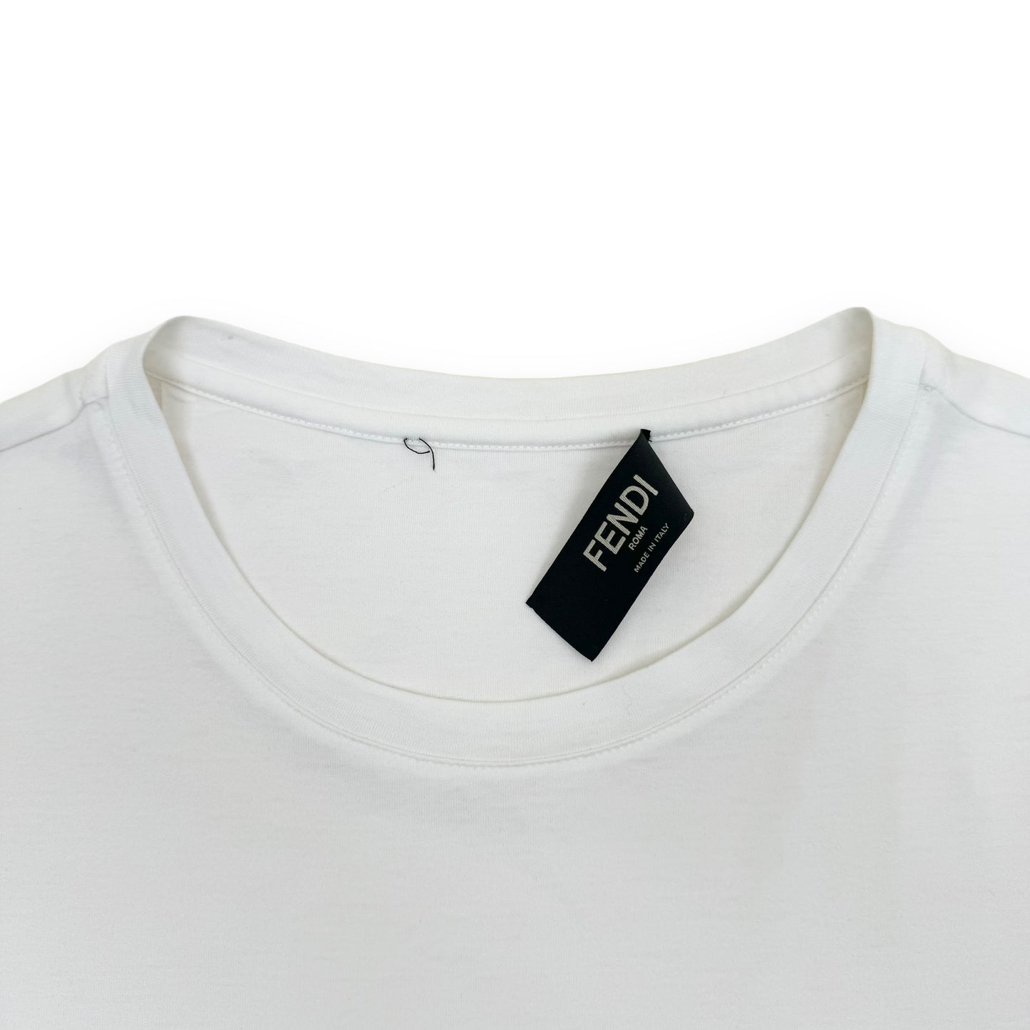 FENDI RUBBERISED LOGO T-SHIRT WHITE L