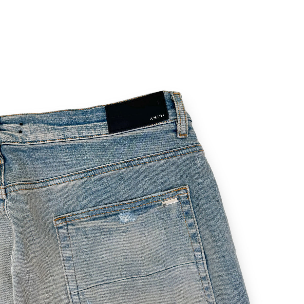 AMIRI THRASHER PLUS STRETCH-DENIM DISTRESSED JEANS BLUE 36W