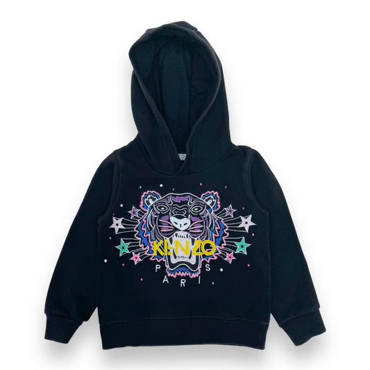 KENZO COTTON TIGER FACE HOODIE BLACK AGE5