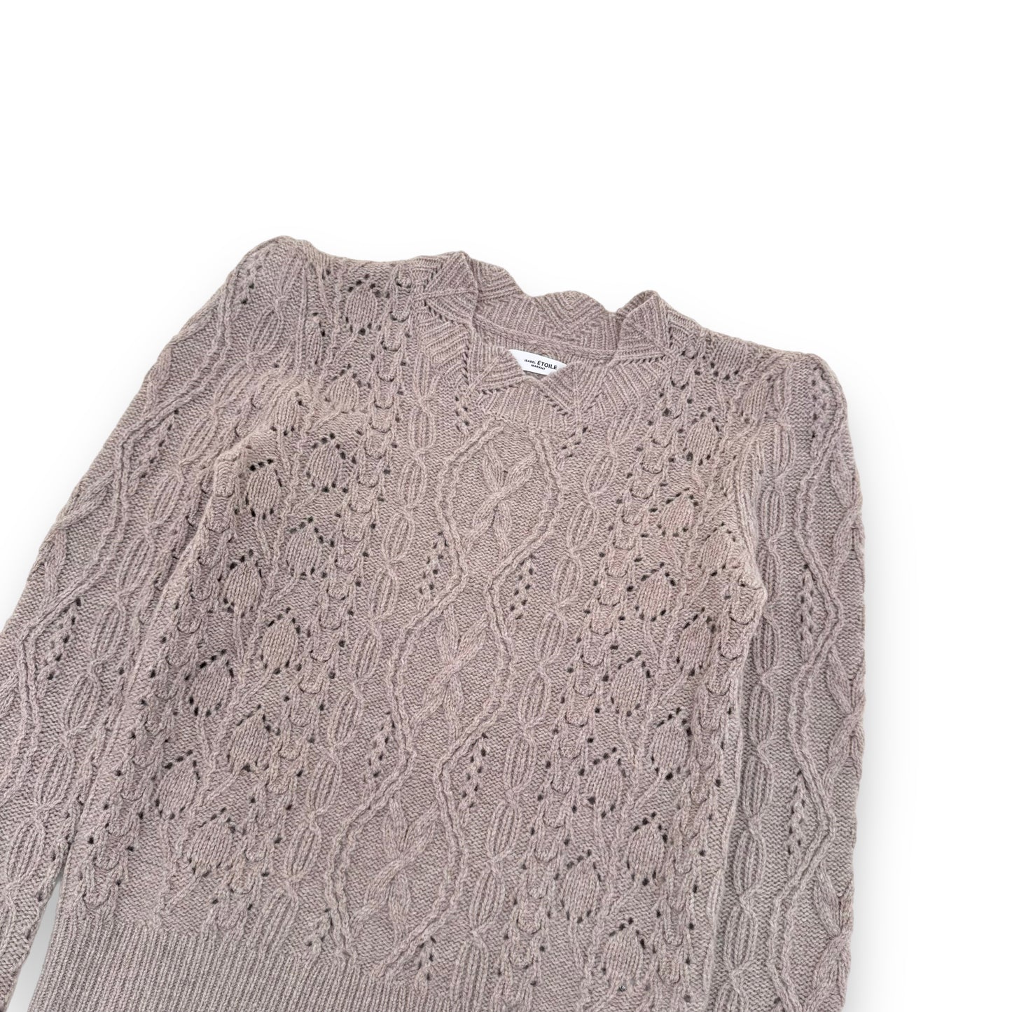 ISABEL MARANT EMI CABLE-KNIT MERINO SWEATER BEIGE S