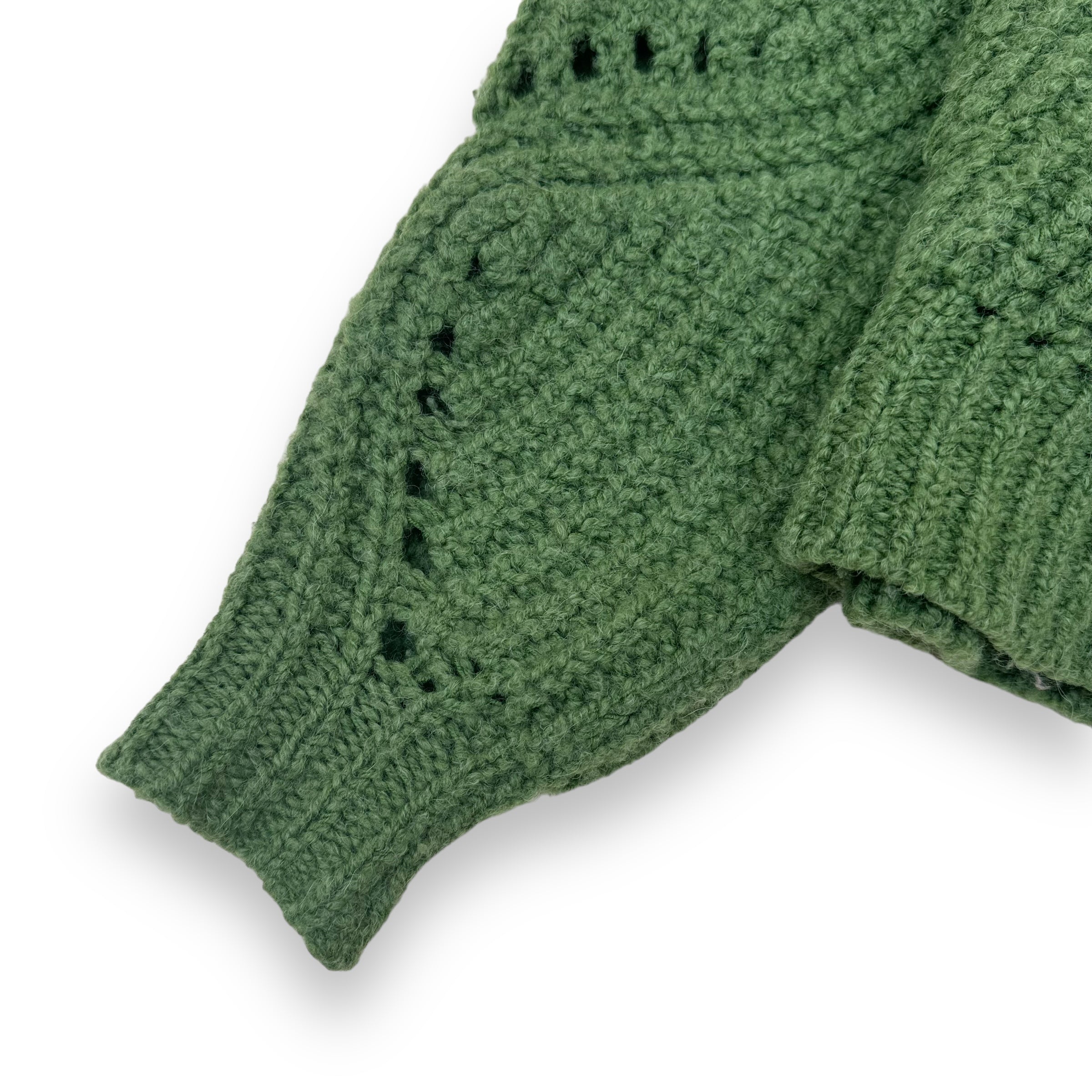 ISABEL MARANT CROPPED WOOL SWEATER GREEN XS