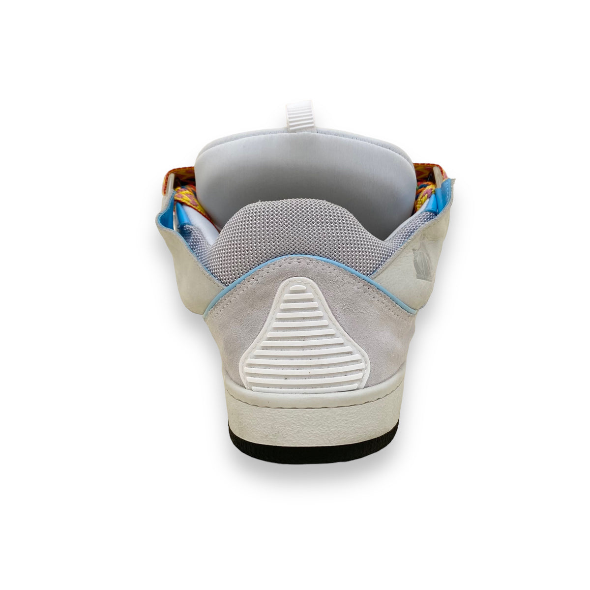 LANVIN CURB SUEDE TRIM SNEAKERS WHITE UK10.5
