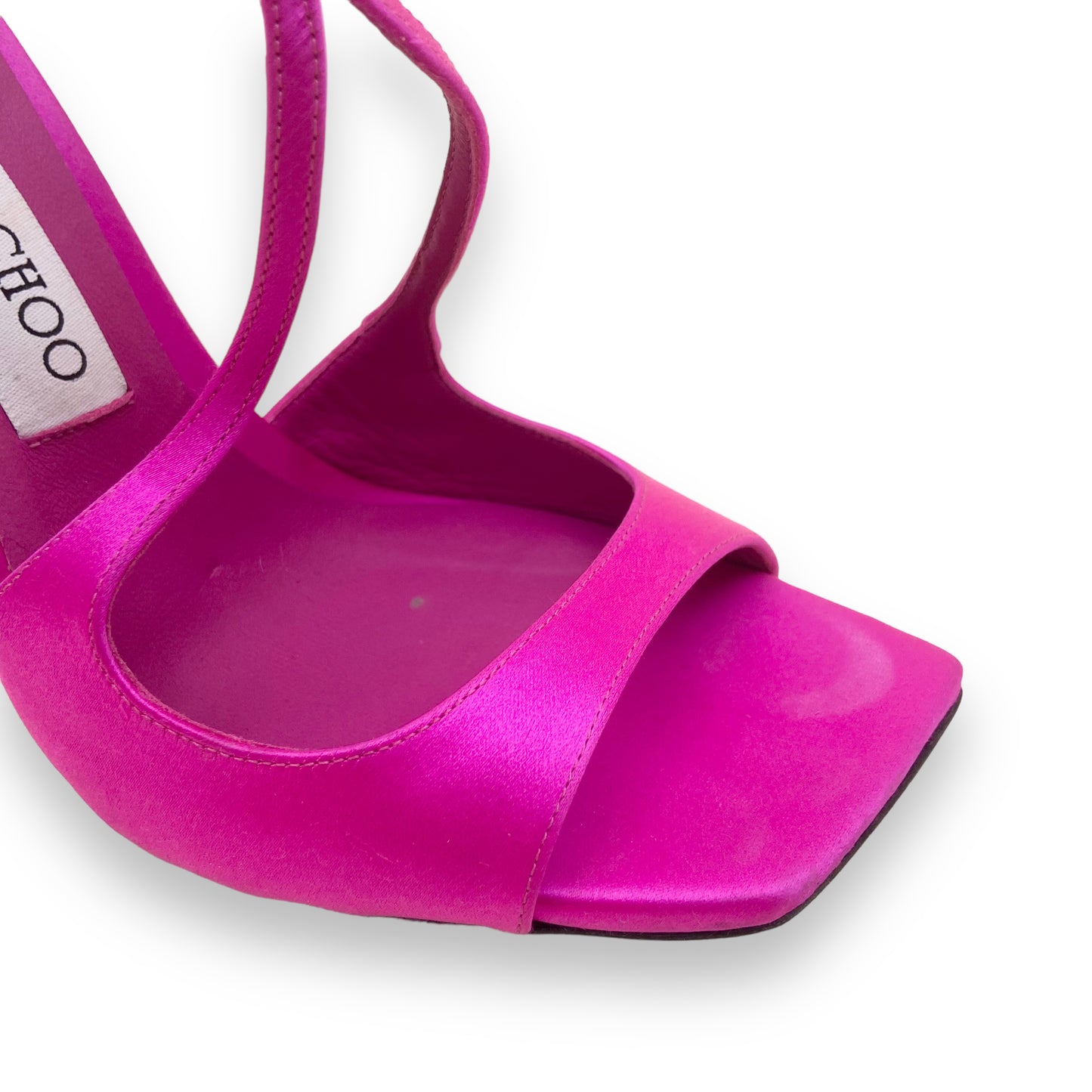 JIMMY CHOO AZIA 95 SATIN HEELS FUCHSIA UK5