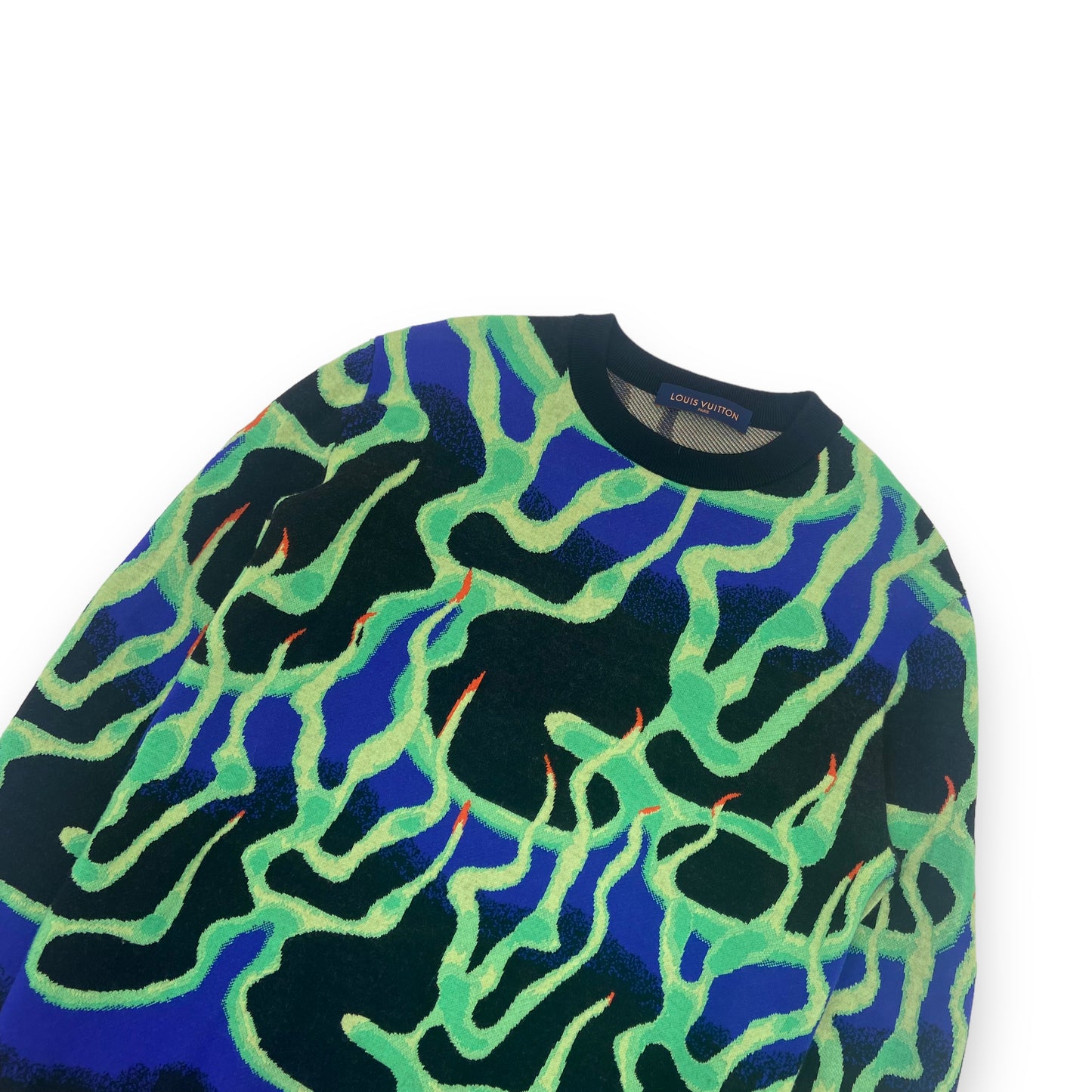 LOUIS VUITTON ROUND-NECK GRAPHIC PRINT SWEATSHIRT GREEN L