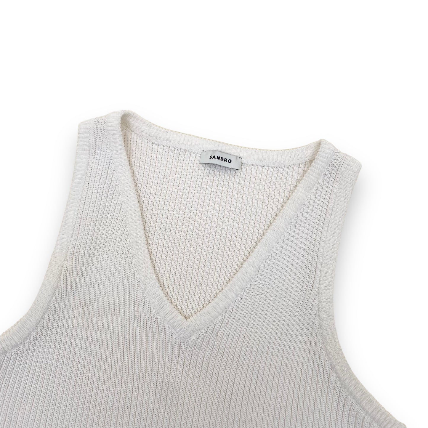 SANDRO KNITTED VEST WHITE M