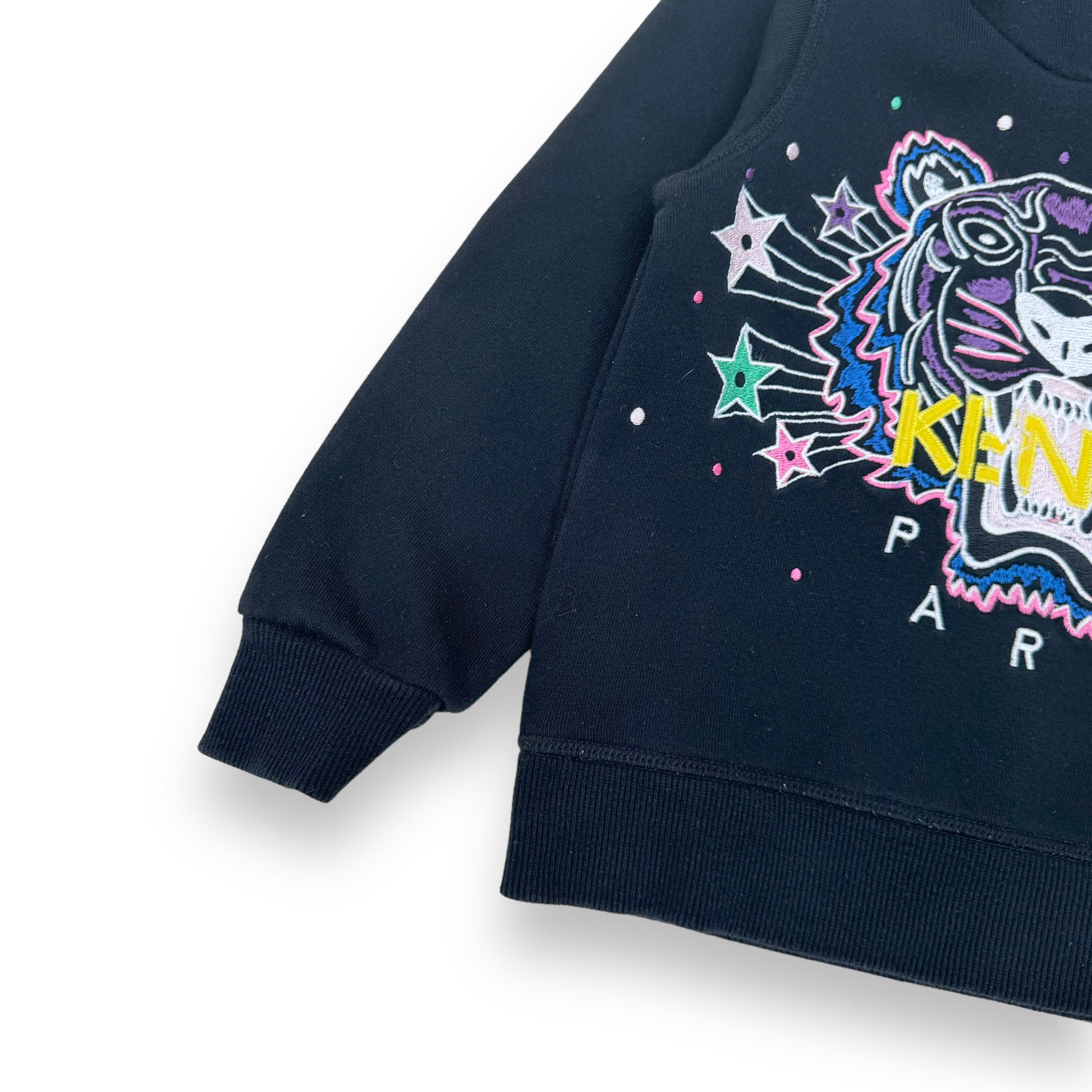 KENZO COTTON TIGER FACE HOODIE BLACK AGE5