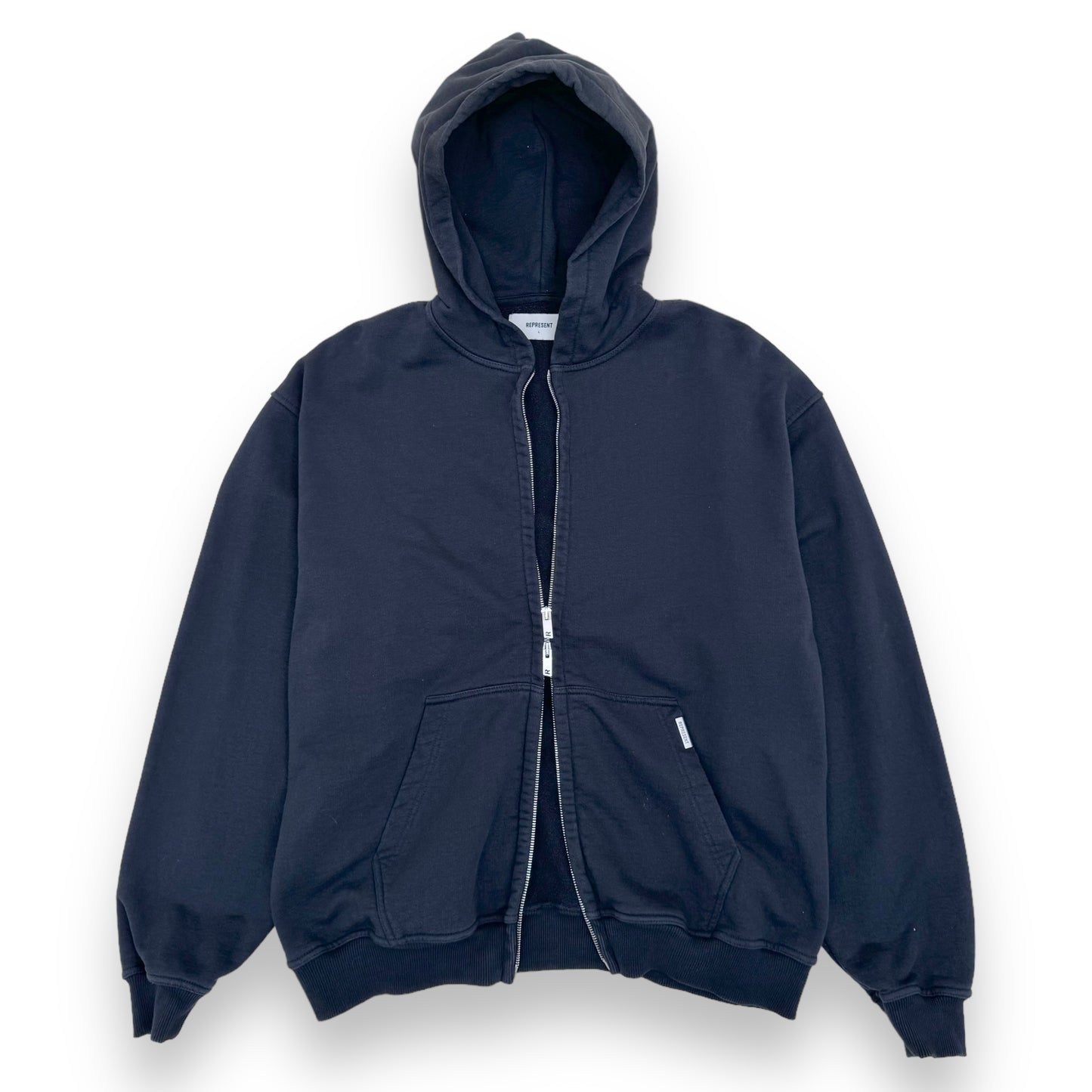 REPRESENT ZIP-UP BLANKS HOODIE NAVY L